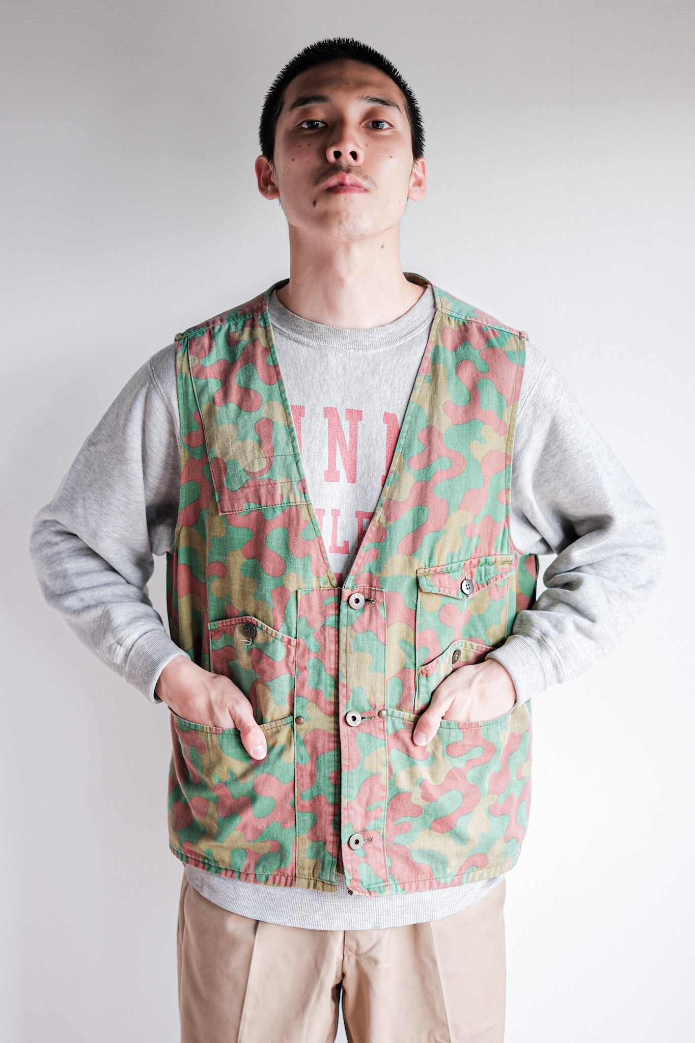 【~60's】Italian Vintage San Marco Camouflage Hunting Vest