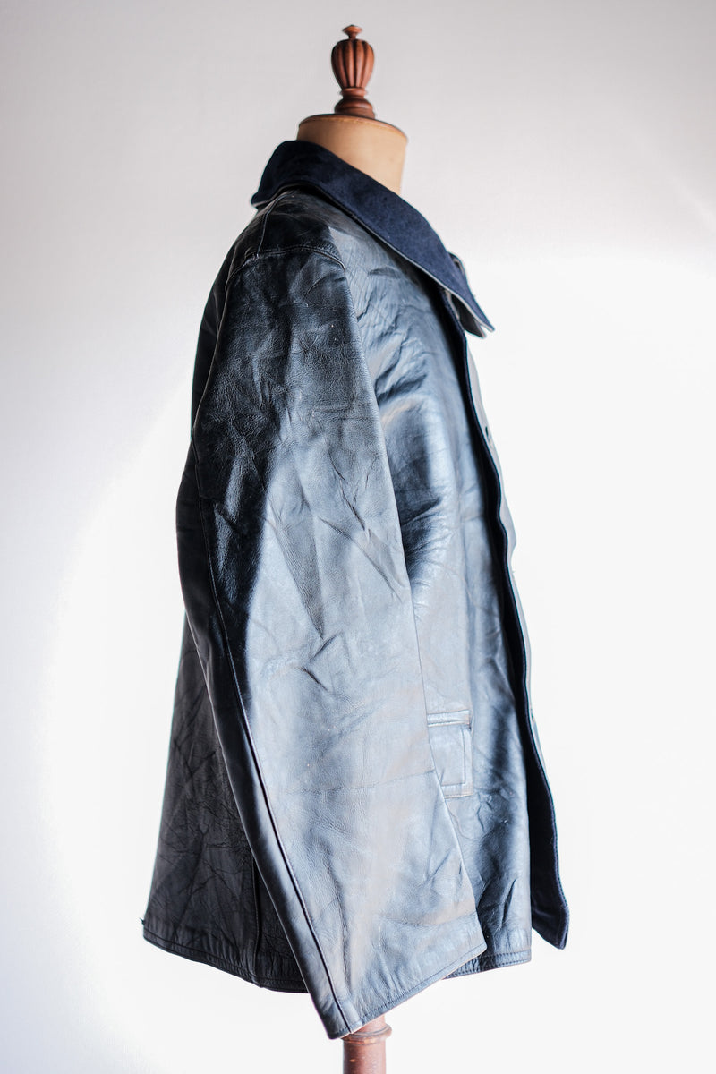 50's] French Vintage Le Corbusier Leather Work Jacket 