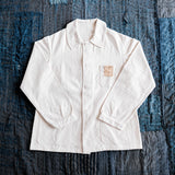 [~ 40's] ผ้าฝ้ายสีขาววินเทจฝรั่งเศสขนาดแจ็คเก็ตขนาด 48 "Dead Stock"