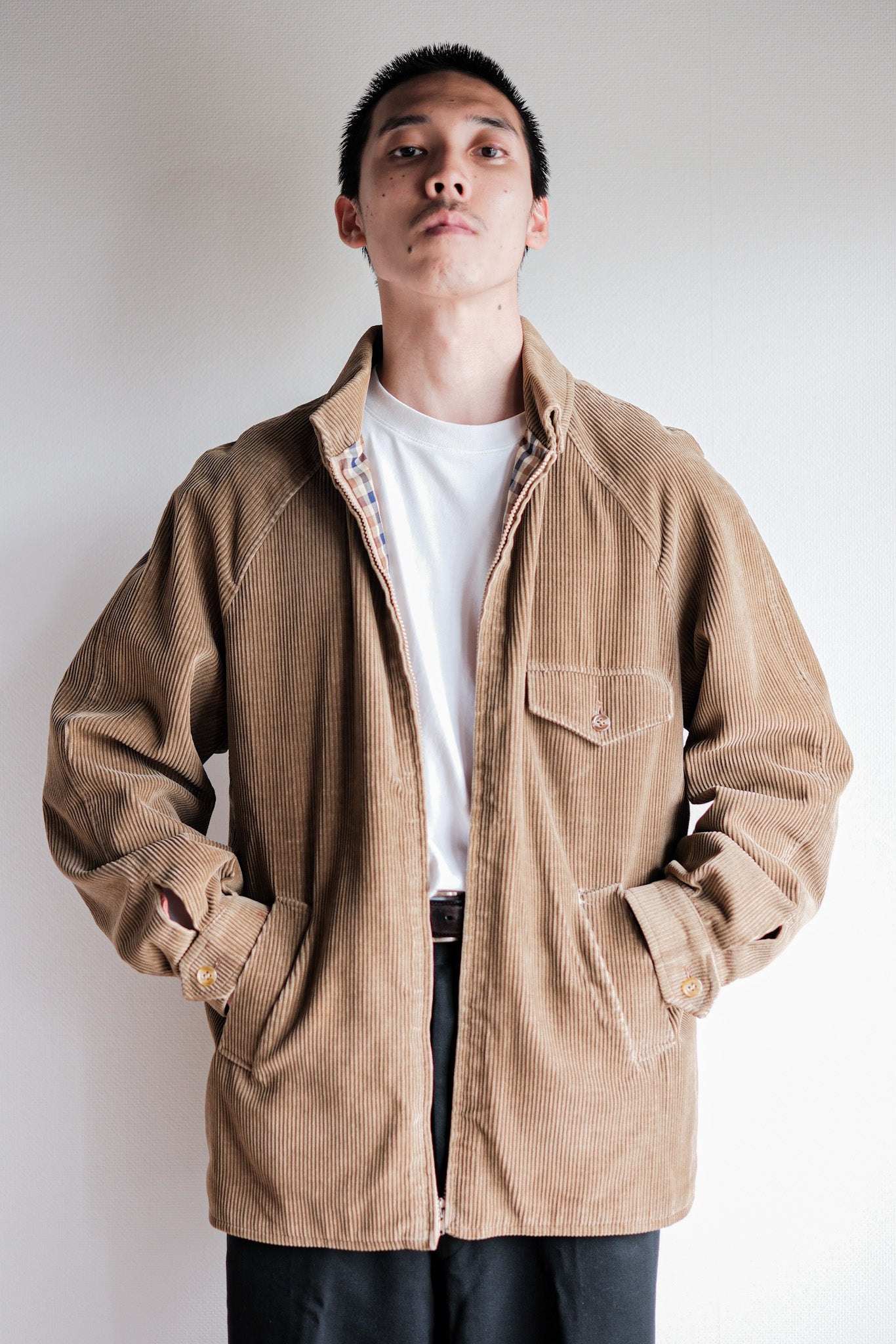 ［~80's］Vintage Aquascutum Raglan Sleeve Brown Corduroy Blouson