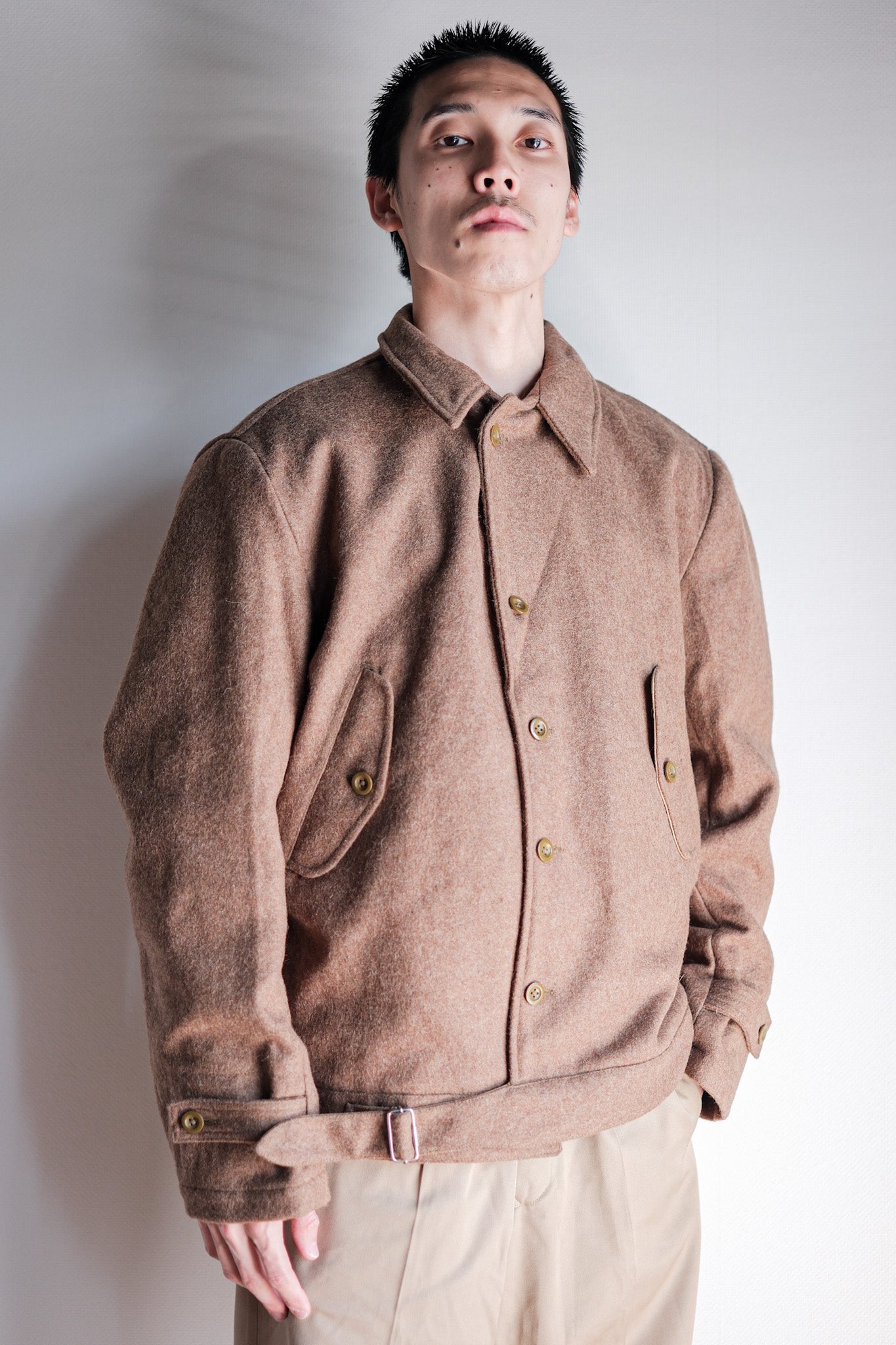［~50's］French Army Wool Jacket With Chin Strap Size.42 "Dead Stock"