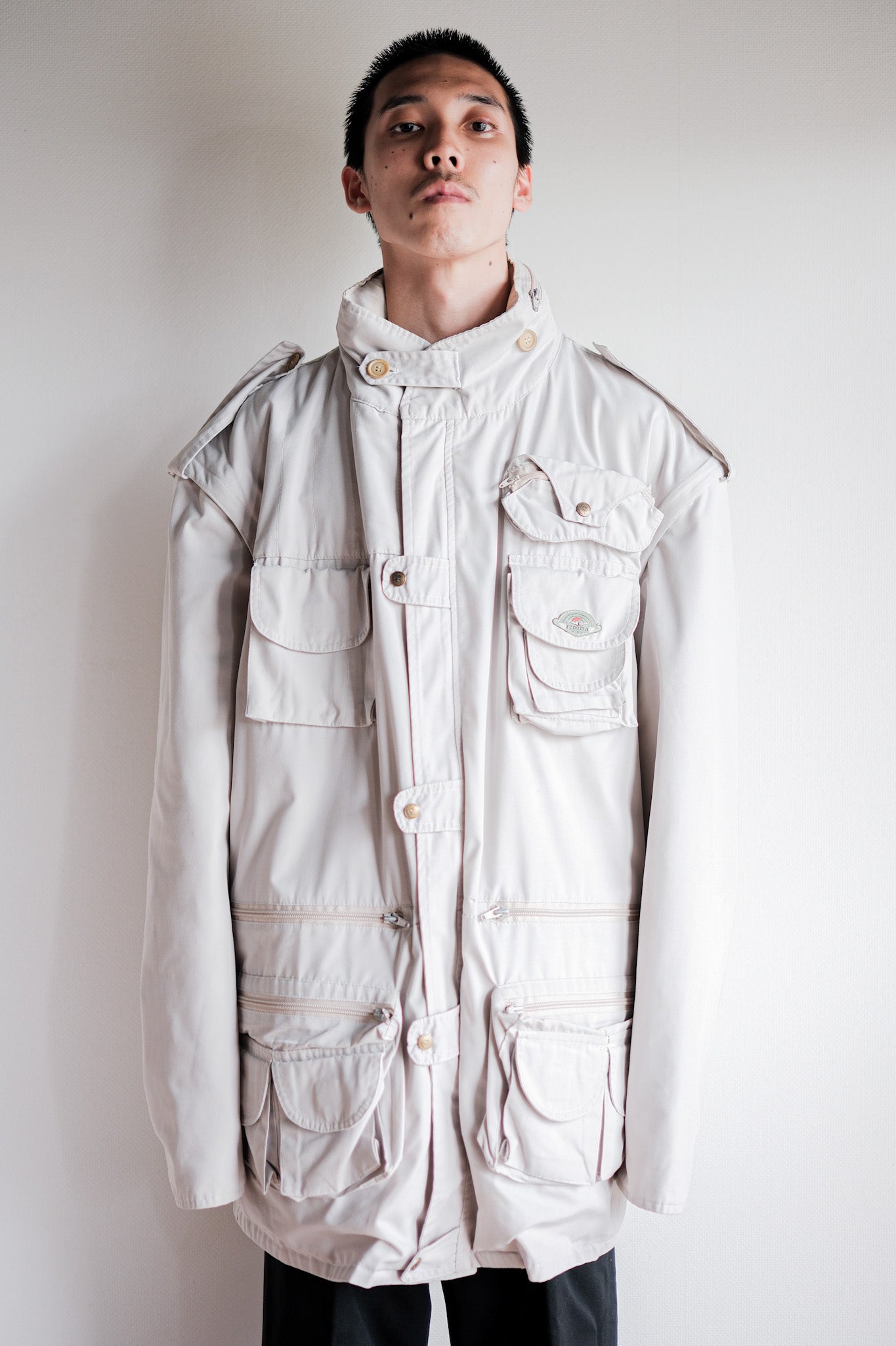 [~90 年代] 舊 Renoma Paris 可拆卸袖多口袋帶襯裡夾克