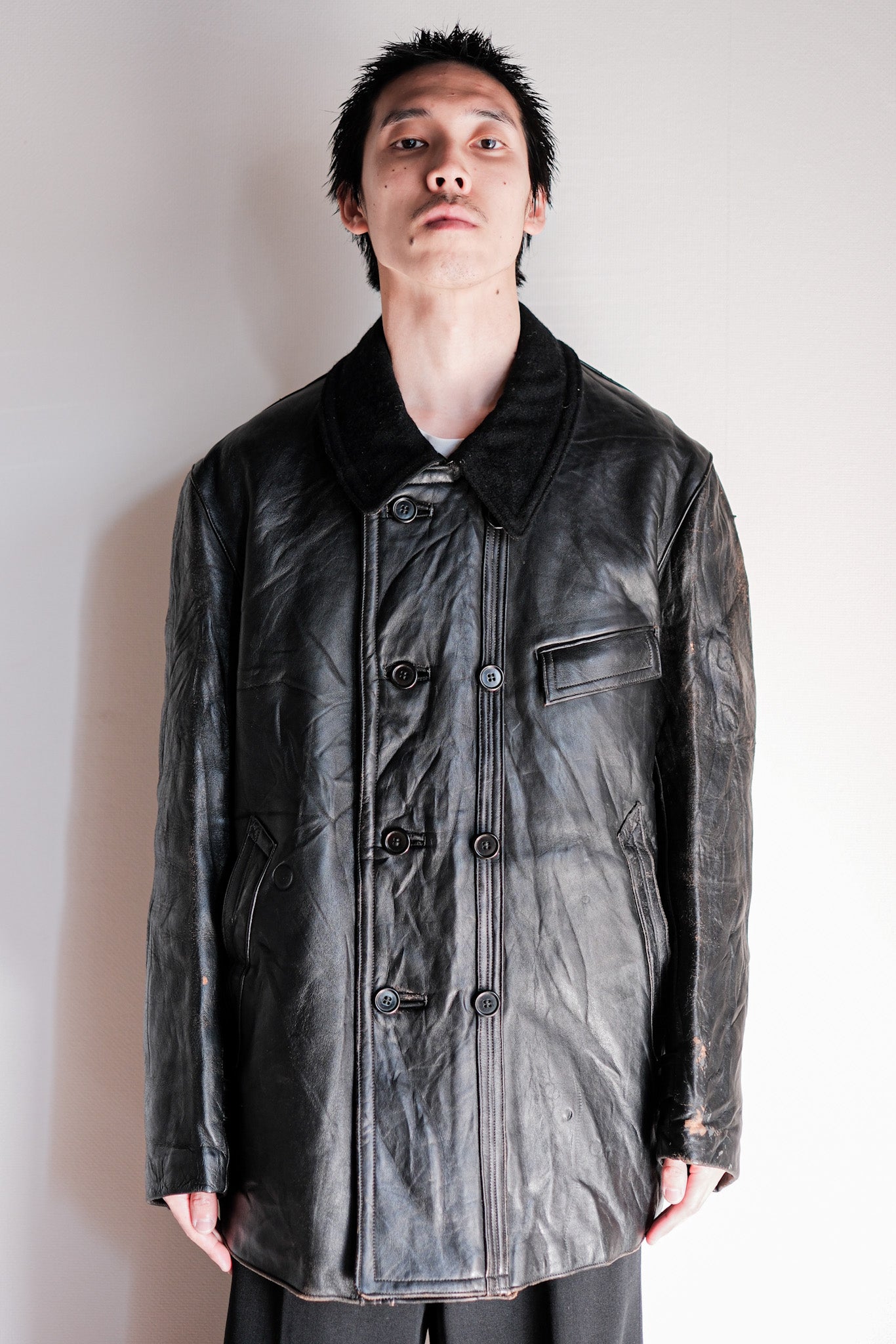 60's】French Vintage Le Corbusier Leather Work Jacket Size.54 