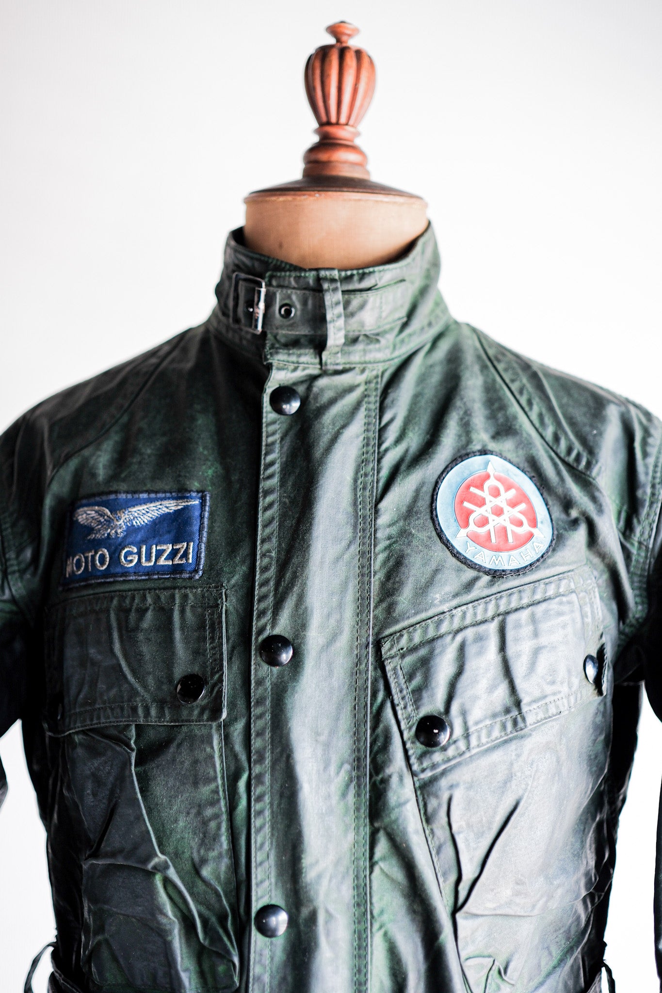 60's】Vintage Belstaff Green Waxed Jacket With Patches Size.36 “TRIAL