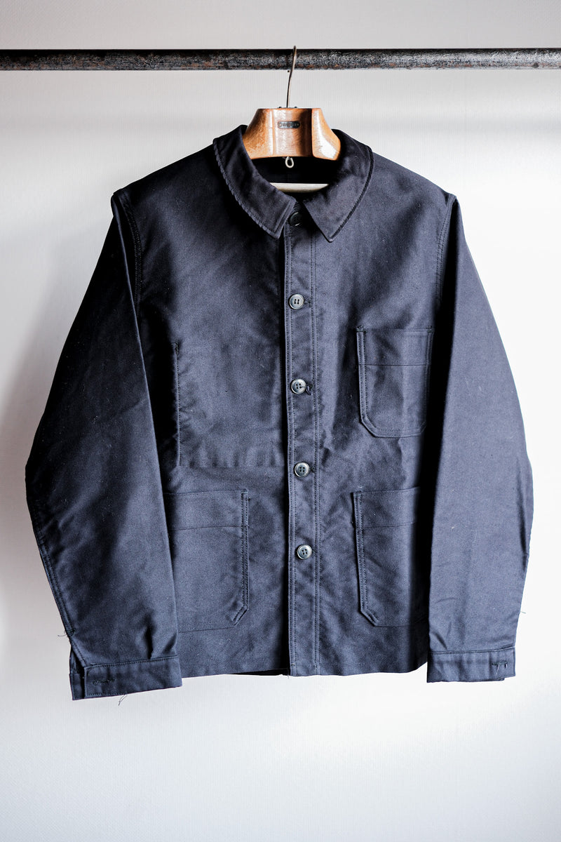 [~ 60's] แจ็คเก็ตตัวตุ่นสีดำวินเทจฝรั่งเศสขนาด 50 "Le Mont Stockel" "Dead Stock"
