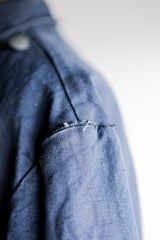 [~40's] เสื้อแจ็คเก็ตผ้าฝ้ายลาย Drillich Indigo ของกองทัพเรือเยอรมัน "Kriegsmarine"