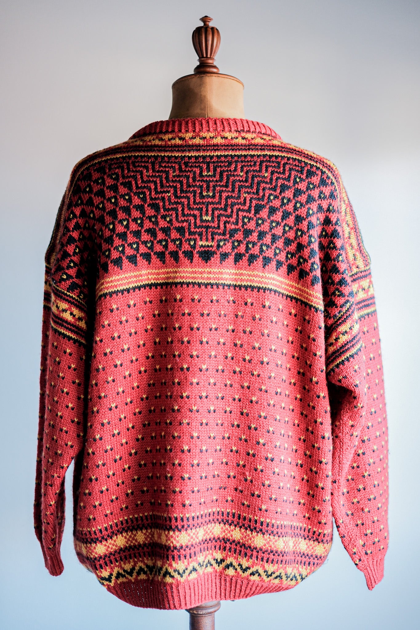 ［~60's］British Vintage Fisherman Crew Neck Wool Jumper "Handmade"
