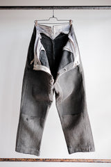 [~ 40's] French Vintage Grey Cotton Pique Work Ows "Patchwork"