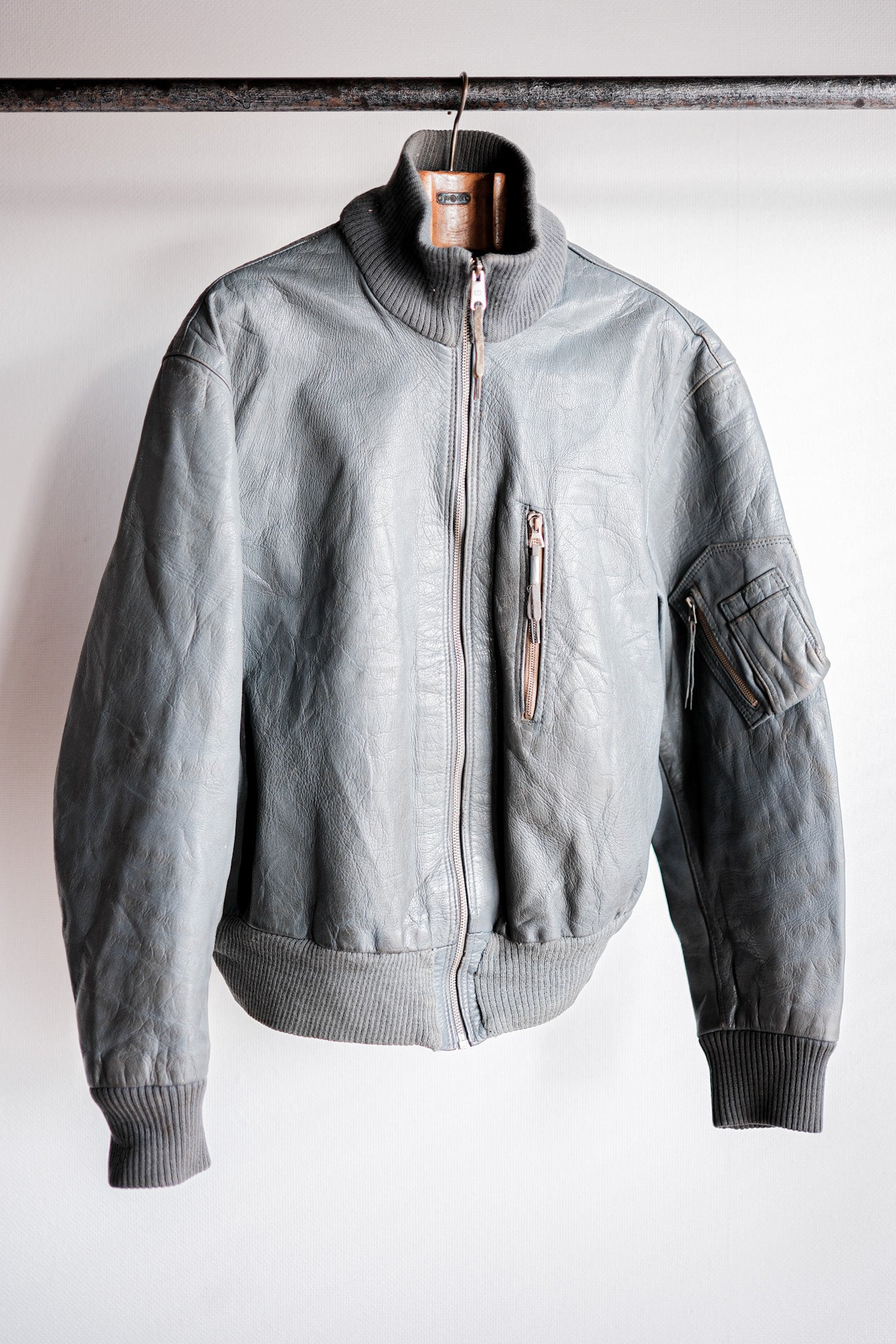 【~70’s】West German Air Force Pilot Leather Jacket Size.13