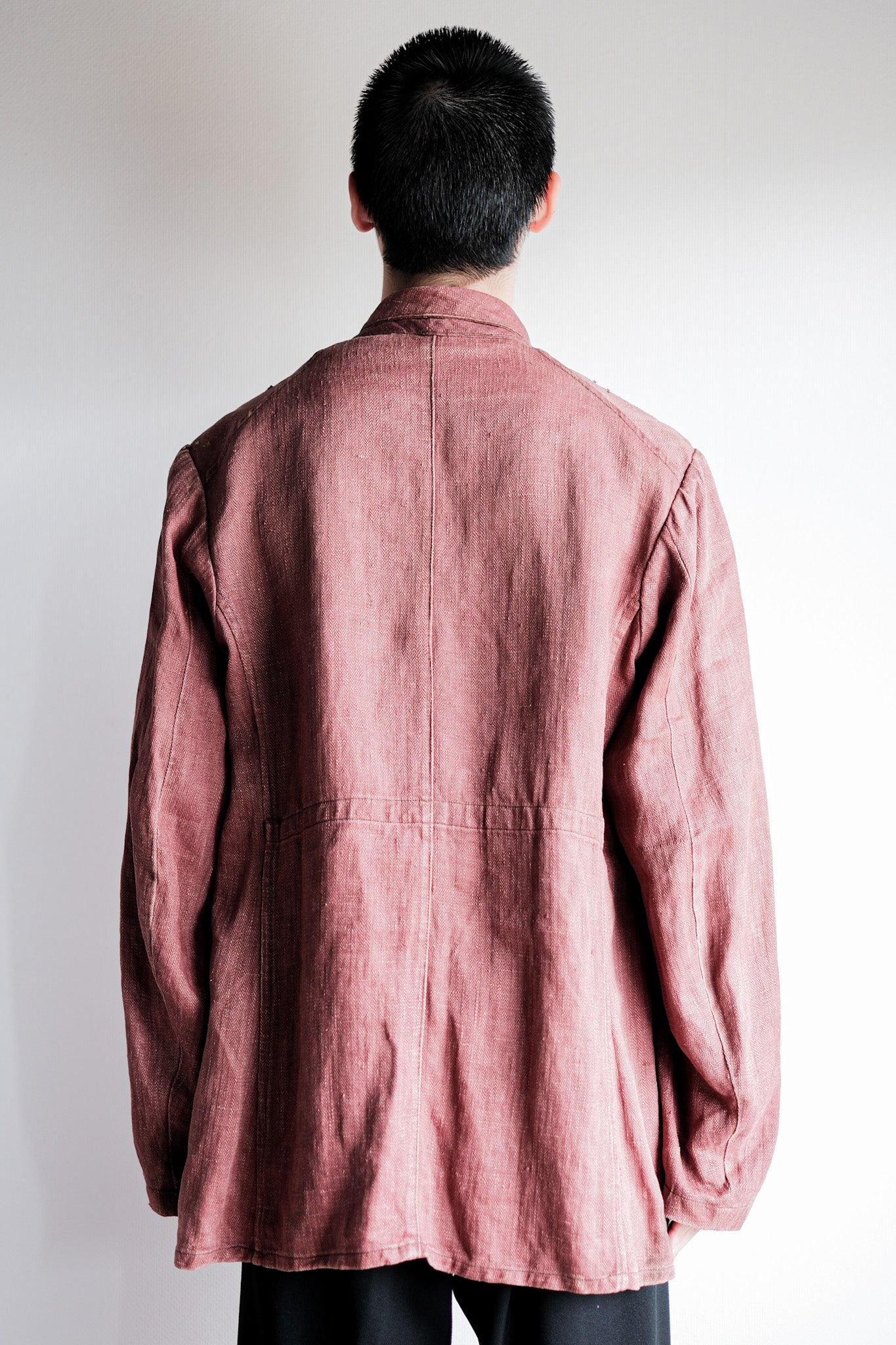 【~40's】German Army Drillich HBT Linen Jacket "Unusual Color"