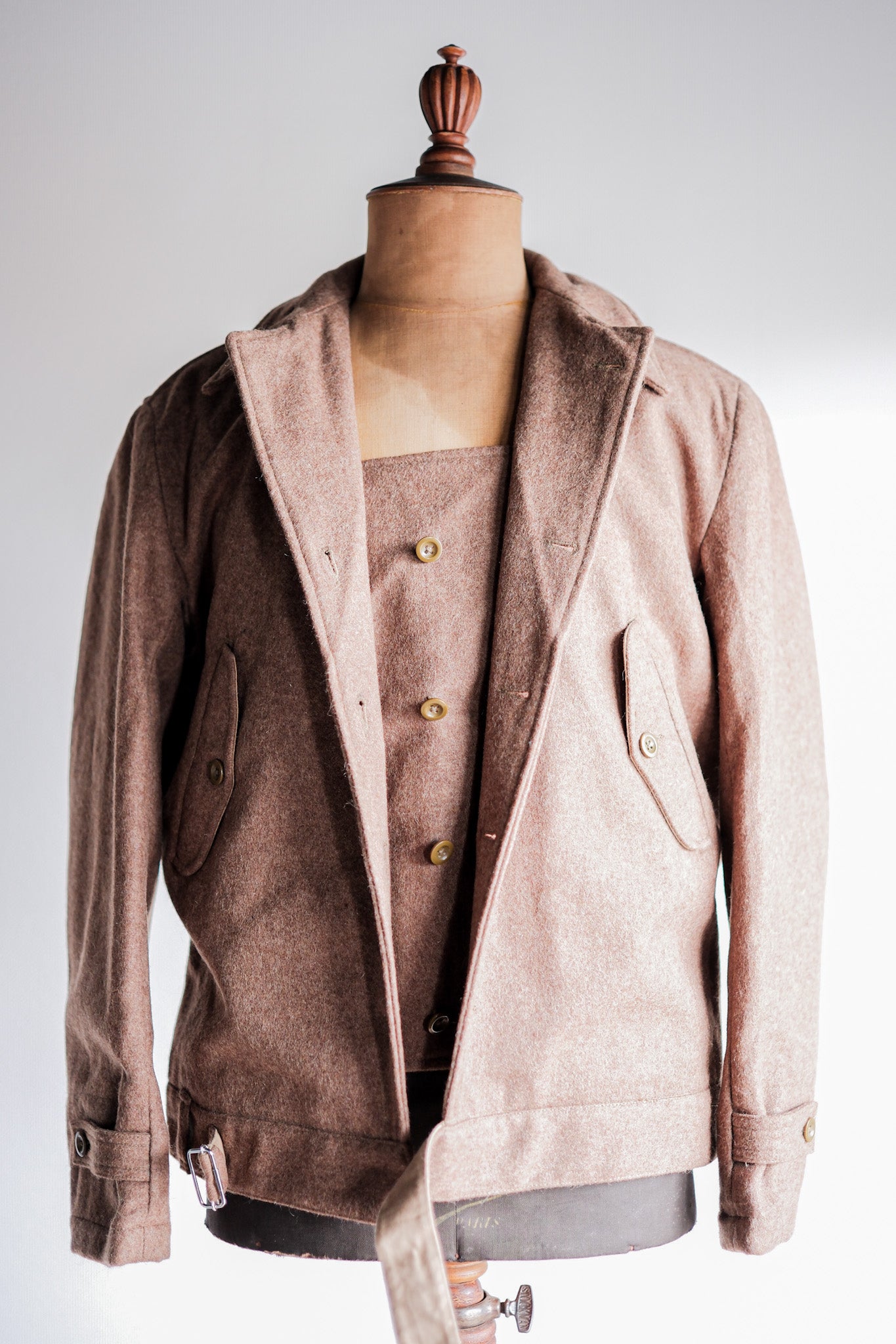［~50's］French Army Wool Jacket With Chin Strap Size.42 "Dead Stock"