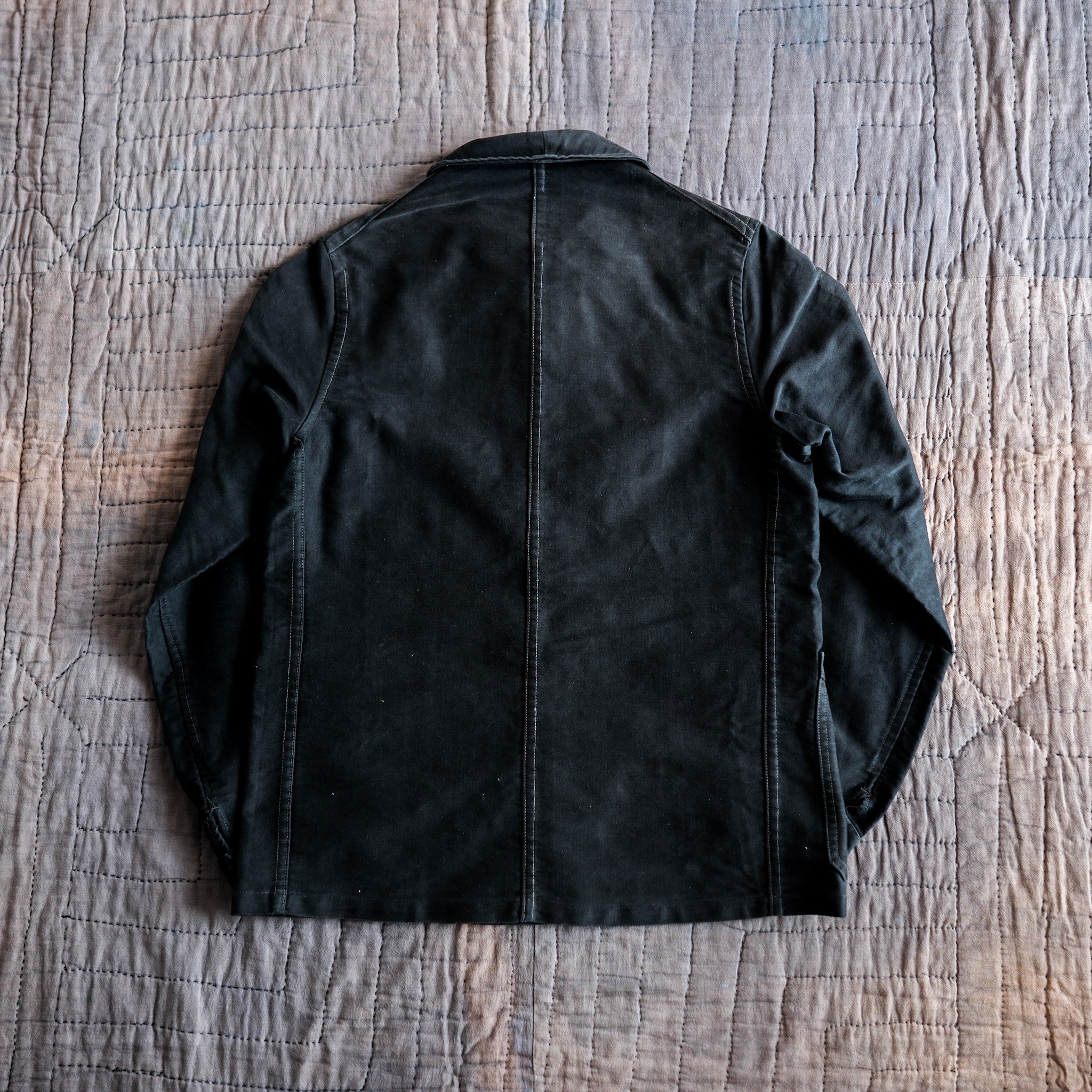 [~ 40's] แจ็คเก็ตตัวตุ่นสีดำวินเทจฝรั่งเศส "กระเป๋าผิดปกติ"