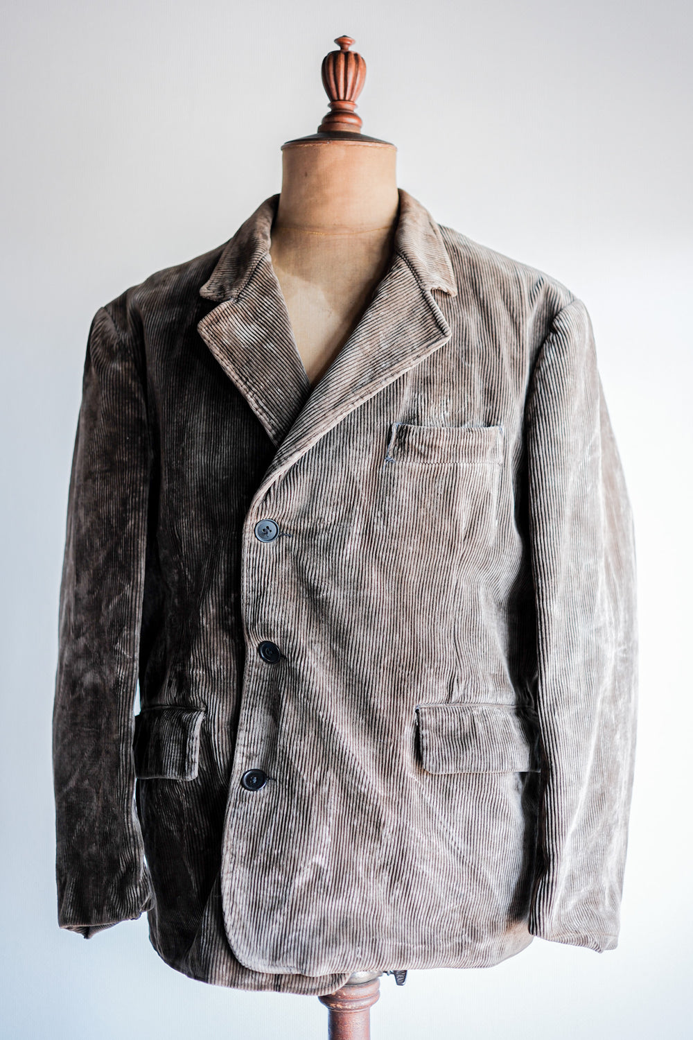 ［~40’s］French Vintage Brown Corduroy Lapel Work Jacket