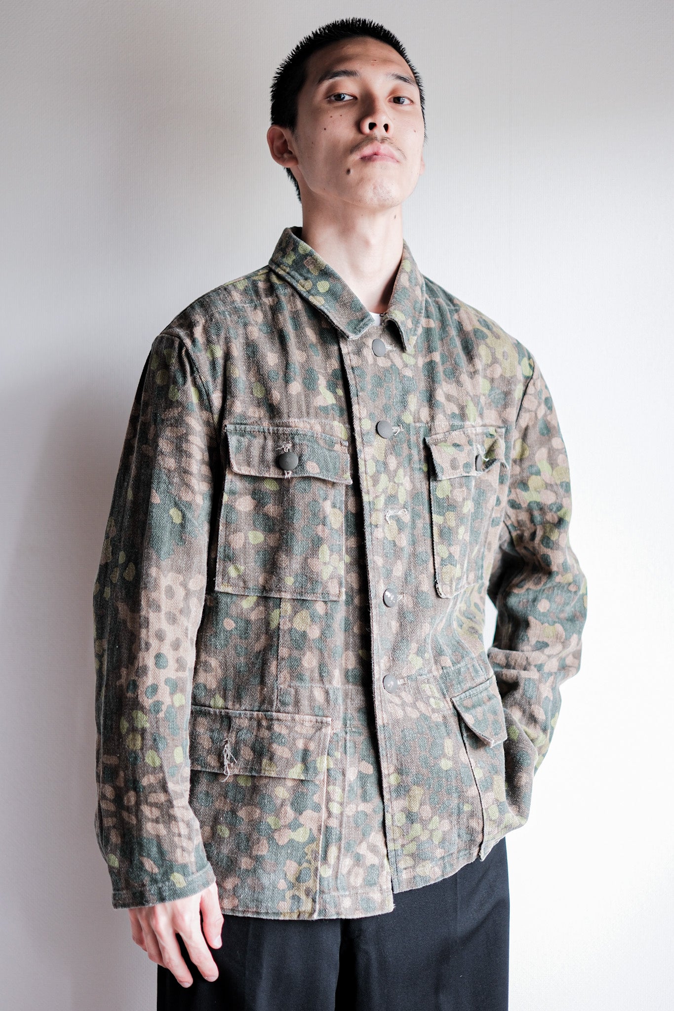 [~00's] German Waffen-SS Type Pea Dot Camouflage M44 HBT Field Jacket "Reproduction"