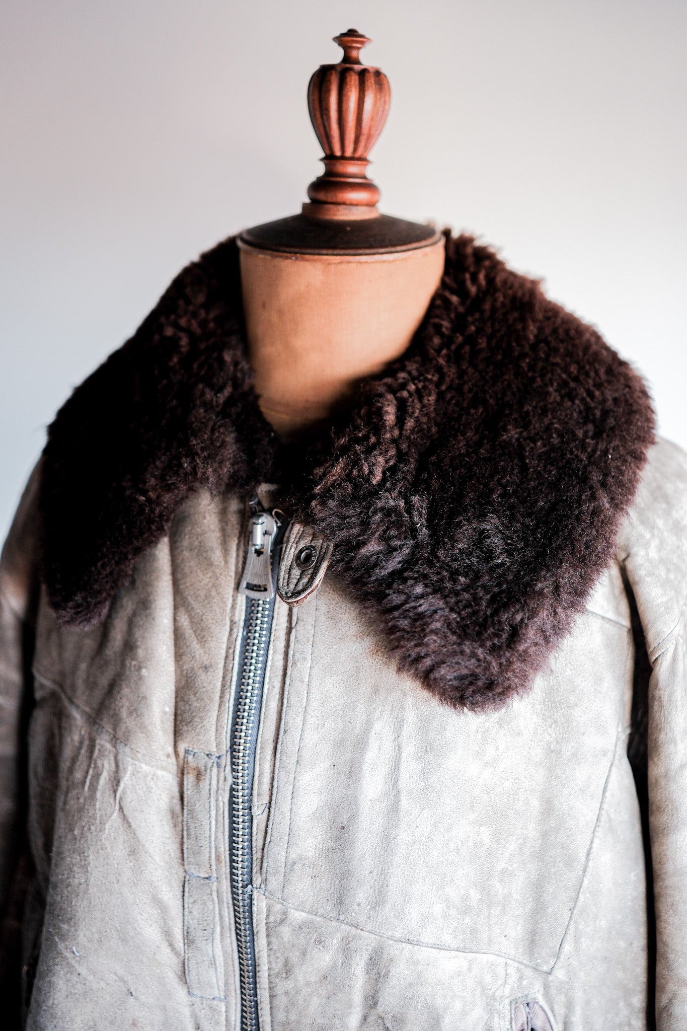 ［~40's］WWⅡ German Air Force Winter Sheepskin Flight Jacket "Luftwaffe" "Unusual Pocket"
