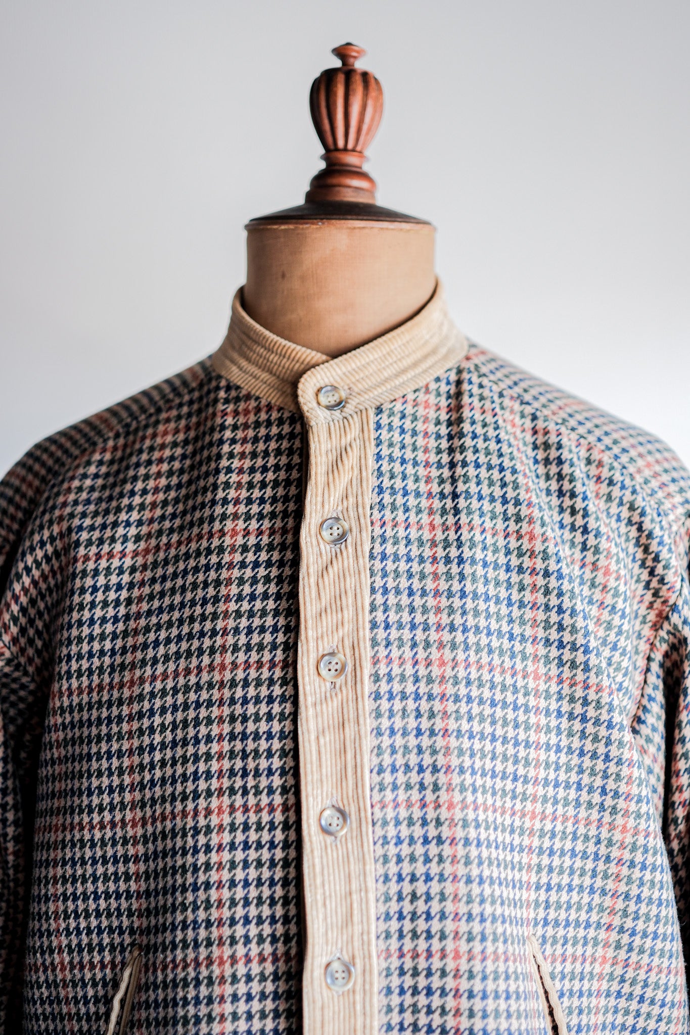 【~70's】British Vintage Houndstooth Wool Mix Jacket Size.38R "JAEGER"