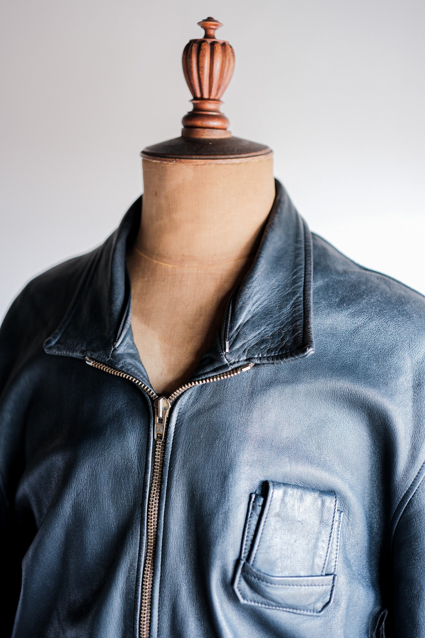 70's】French Air Force Pilot Leather Jacket Size.104L