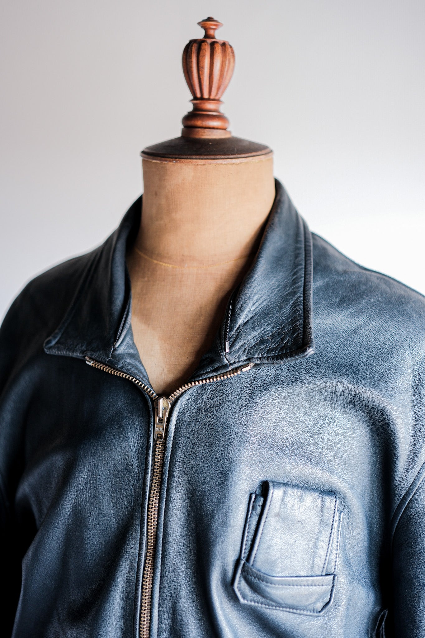 【~70's】French Air Force Pilot Leather Jacket Size.104L