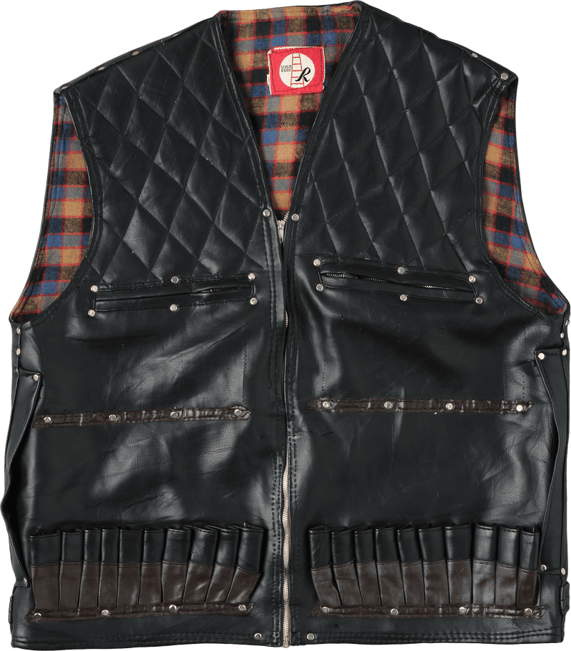 【~60’s】Italian Vintage Black Leather Shooting Vest