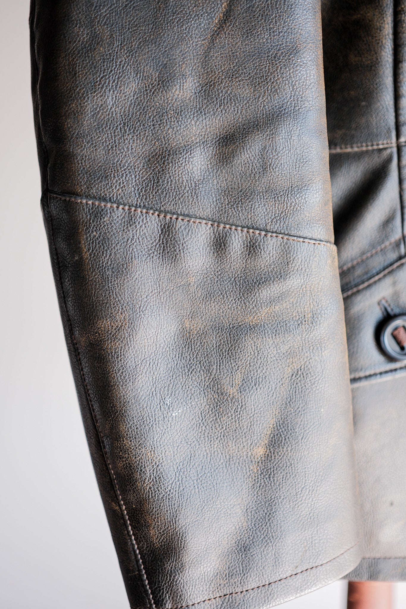 [~ 90's] Old Armani Jeans M-59 ประเภทแจ็คเก็ตหนัง PVC