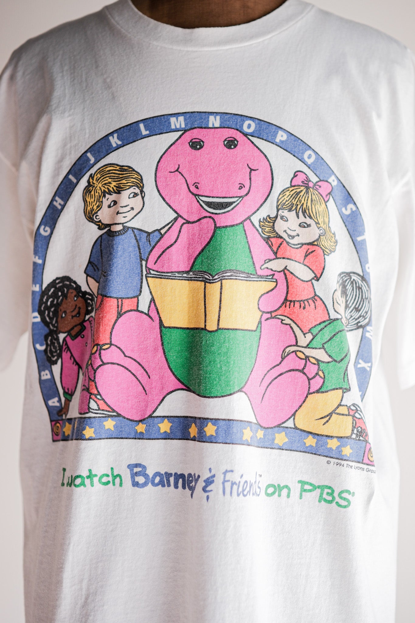 【~90's】Vintage TV Print T-shirt Size.XL "Barney & Friends" "Made in U.S.A."