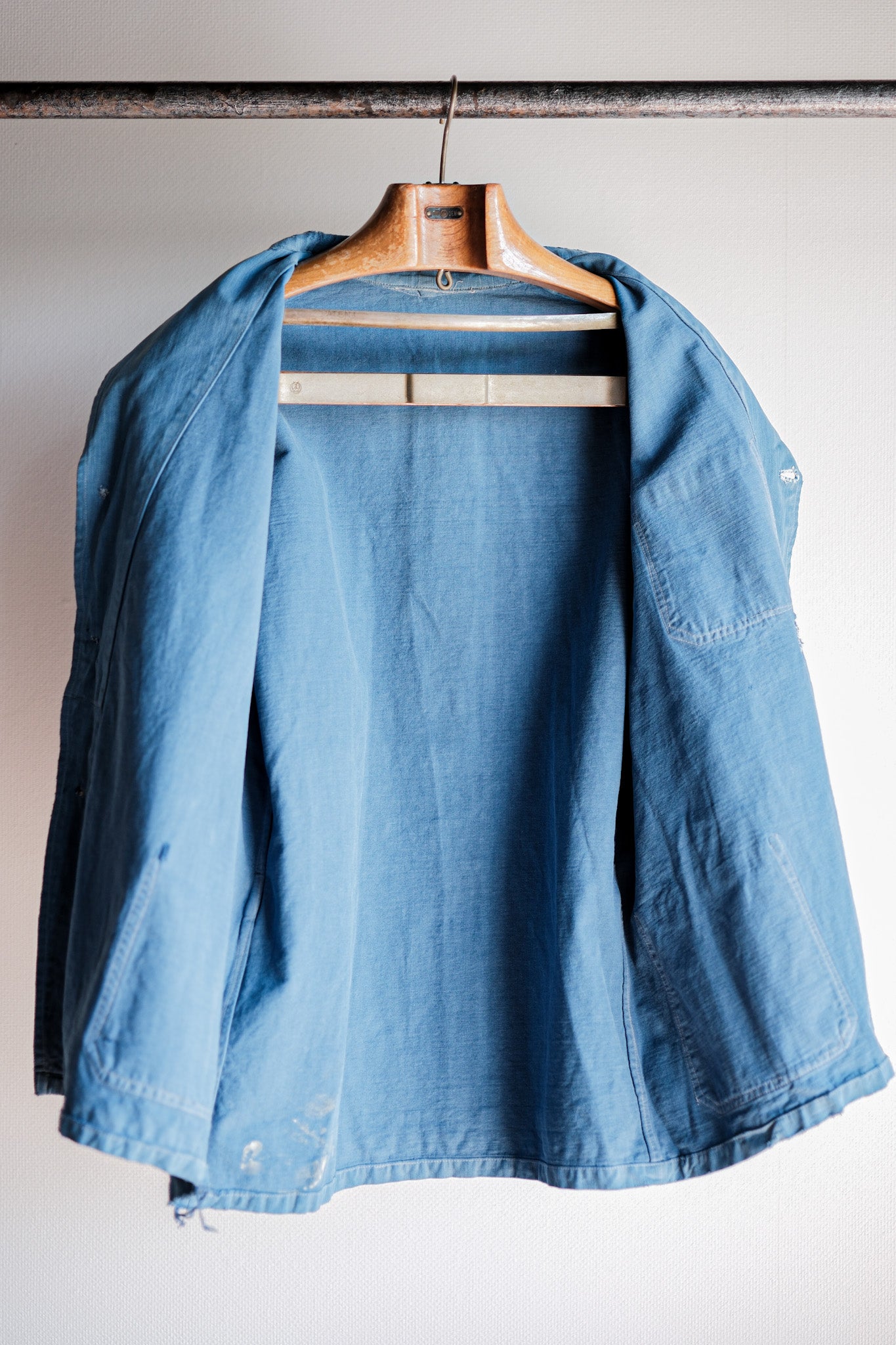 ［~40’s］French Vintage Indigo Cotton Twill Lapel Work Jacket