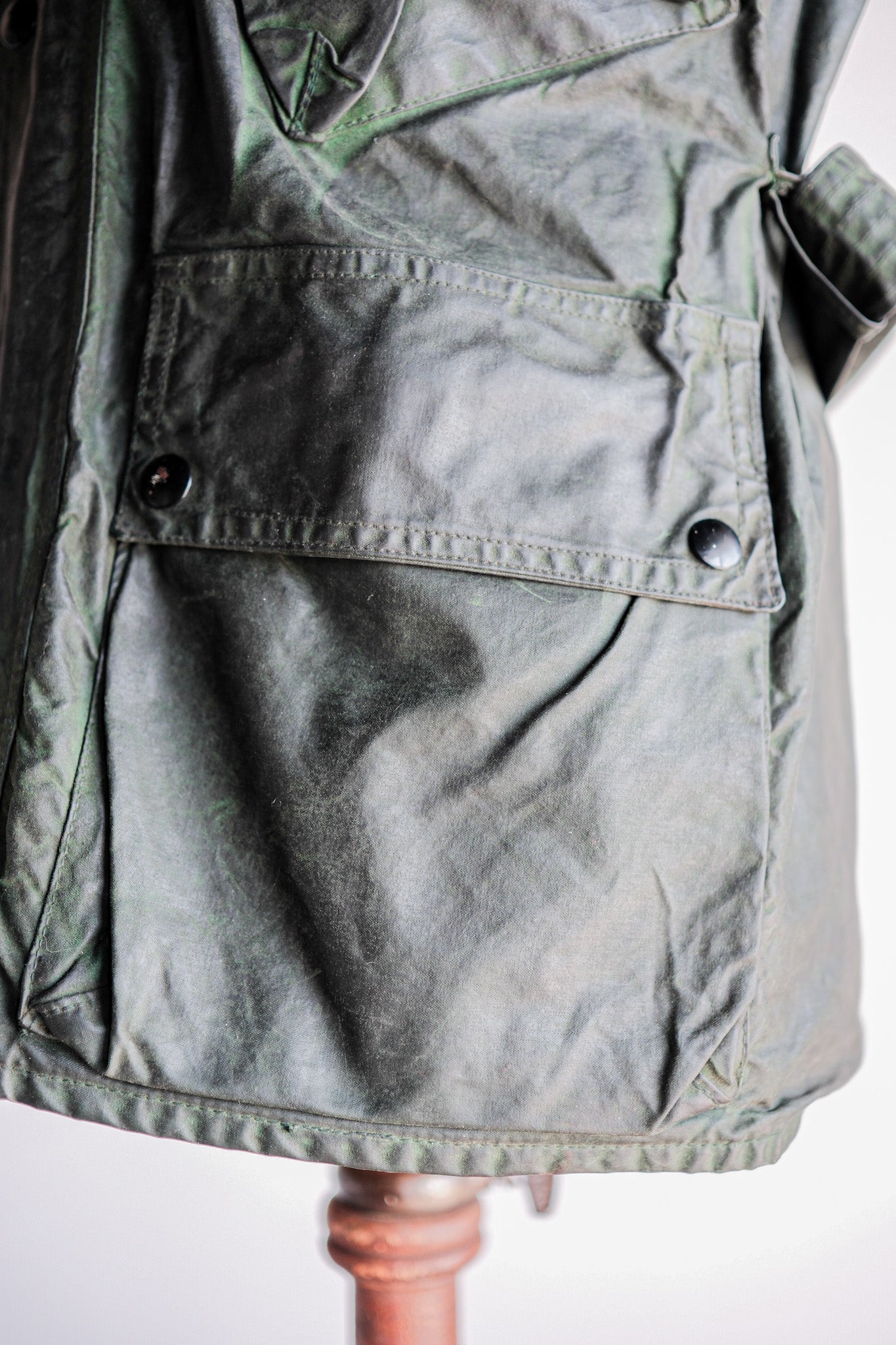 【~60's】Vintage Belstaff Green Waxed Jacket With Patches Size.36 “TRIALMASTER"