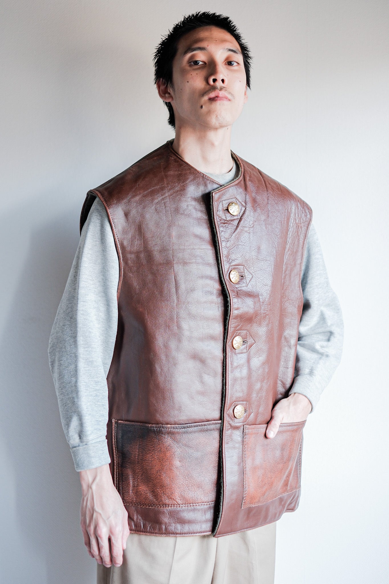 ［~50's］Belgium Army Jerkin Leather Vest