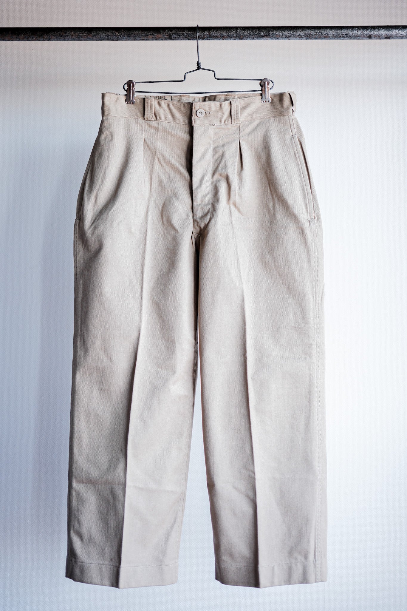 [~ 50's] French Army M52 CHINO TROUSERS SIZE.12 "DEAD STOCK"