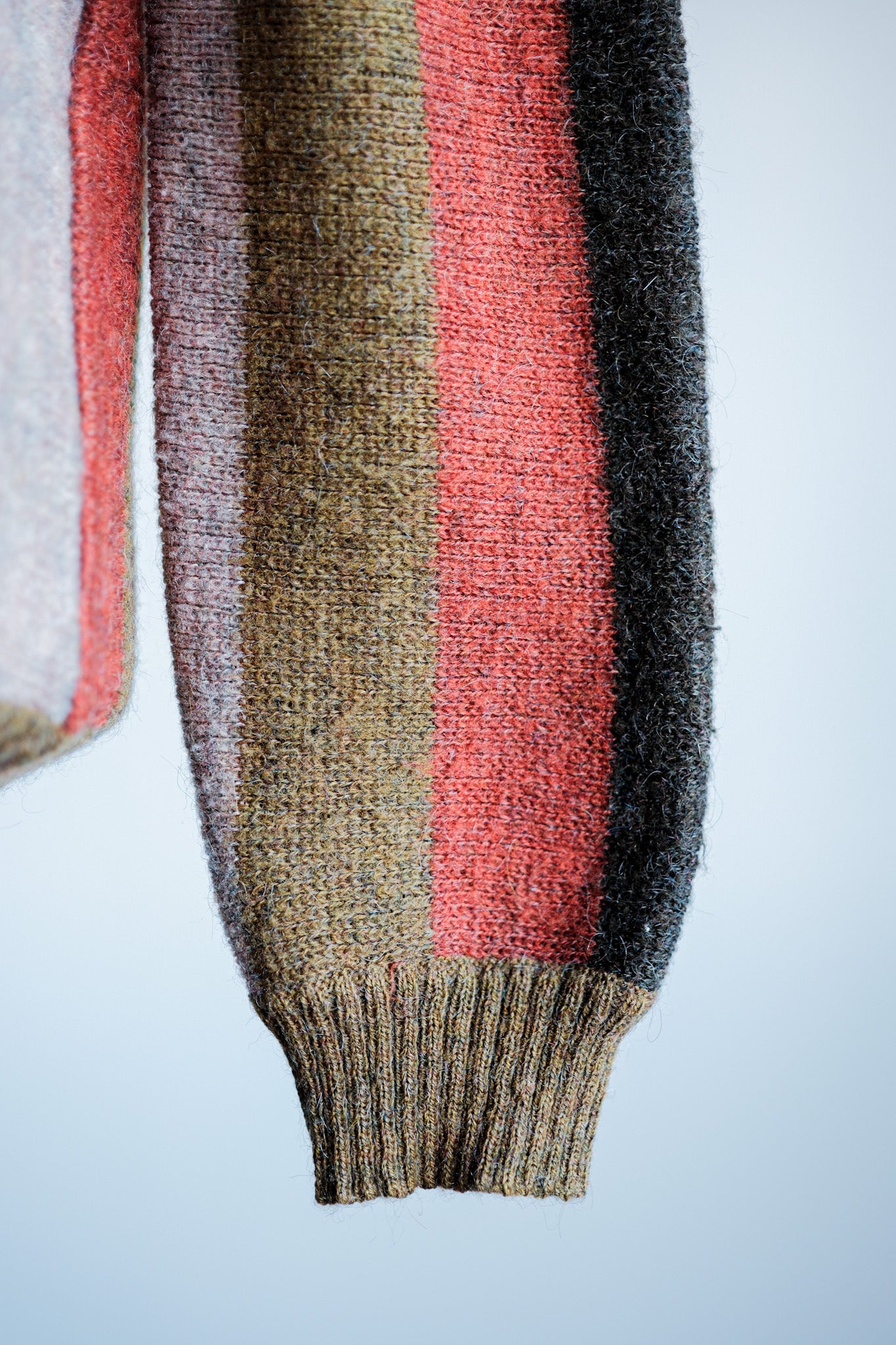 ［~80's］Italian Vintage Wool Mix Multi Striped Cardigan