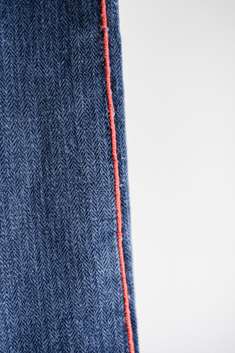 [ต้น 20 C] French Vintage Indigo HBT ผ้าลินินนักดับเพลิงนักดับเพลิง