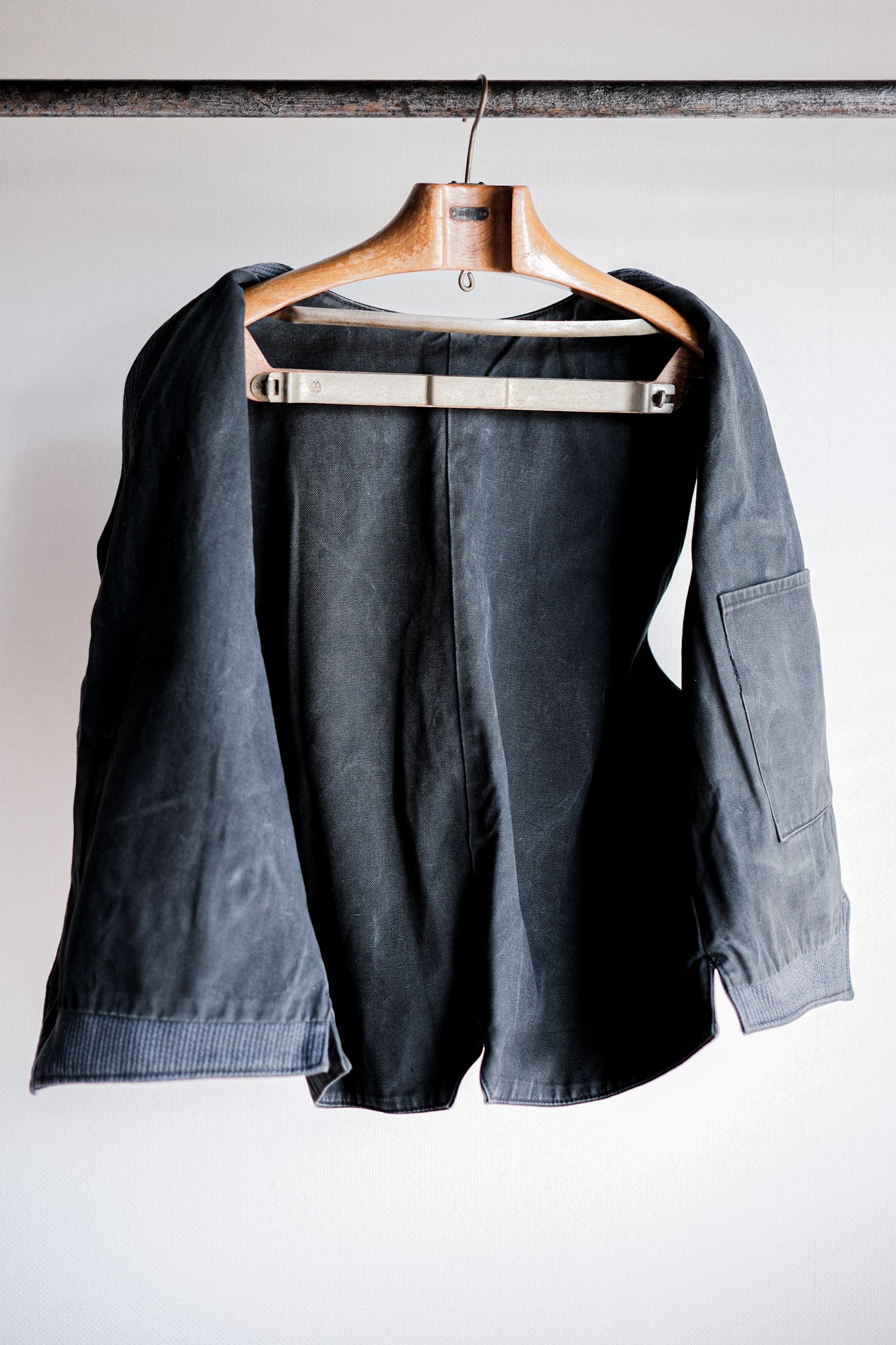 ［~60's］French Vintage Gray Cotton Pique Work Gilet