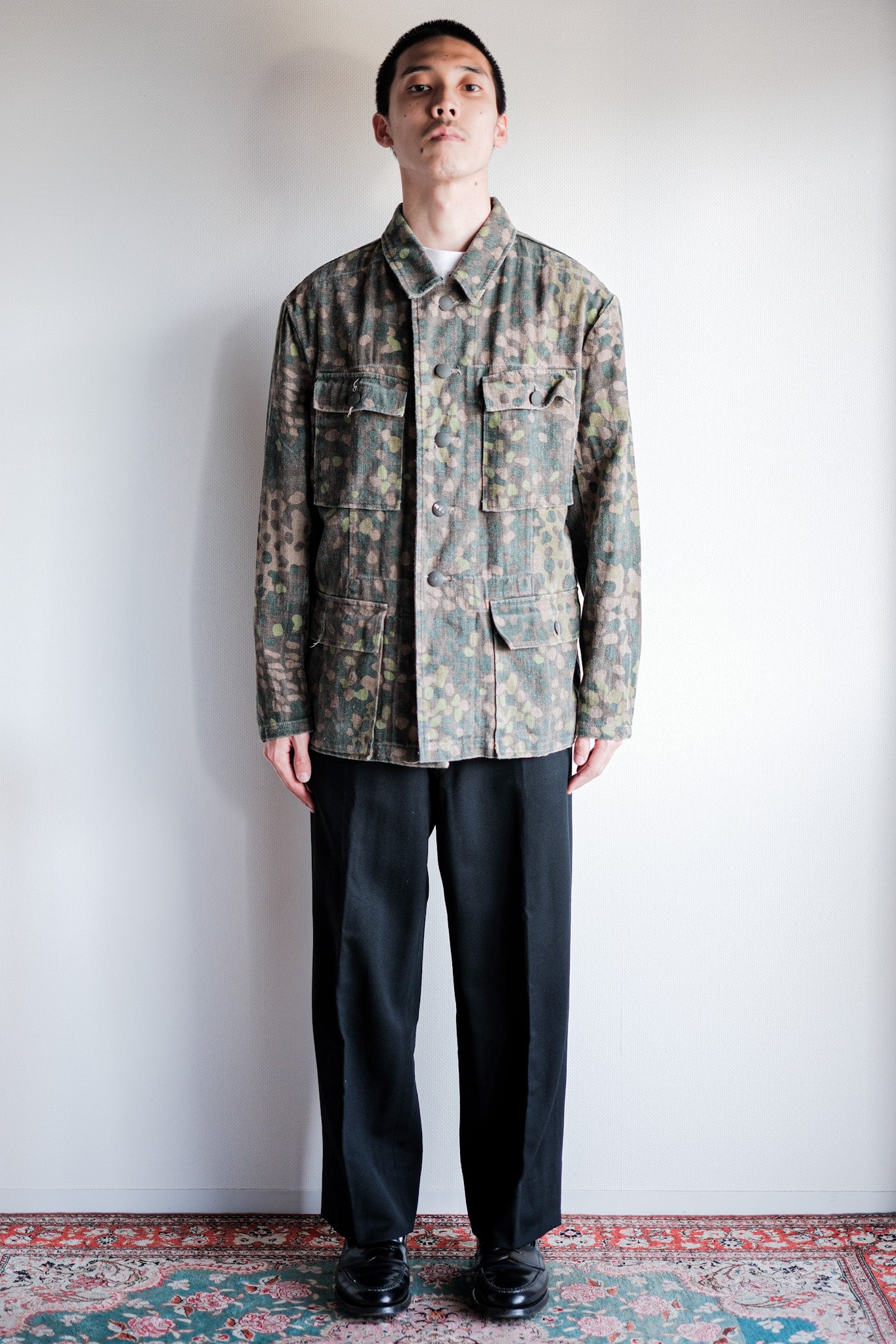 【~00's】German Waffen-SS Type Pea Dot Camouflage M44 HBT Field Jacket "Reproduction"