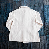 [~ 40's] ผ้าฝ้ายสีขาววินเทจฝรั่งเศสขนาดแจ็คเก็ตขนาด 48 "Dead Stock"