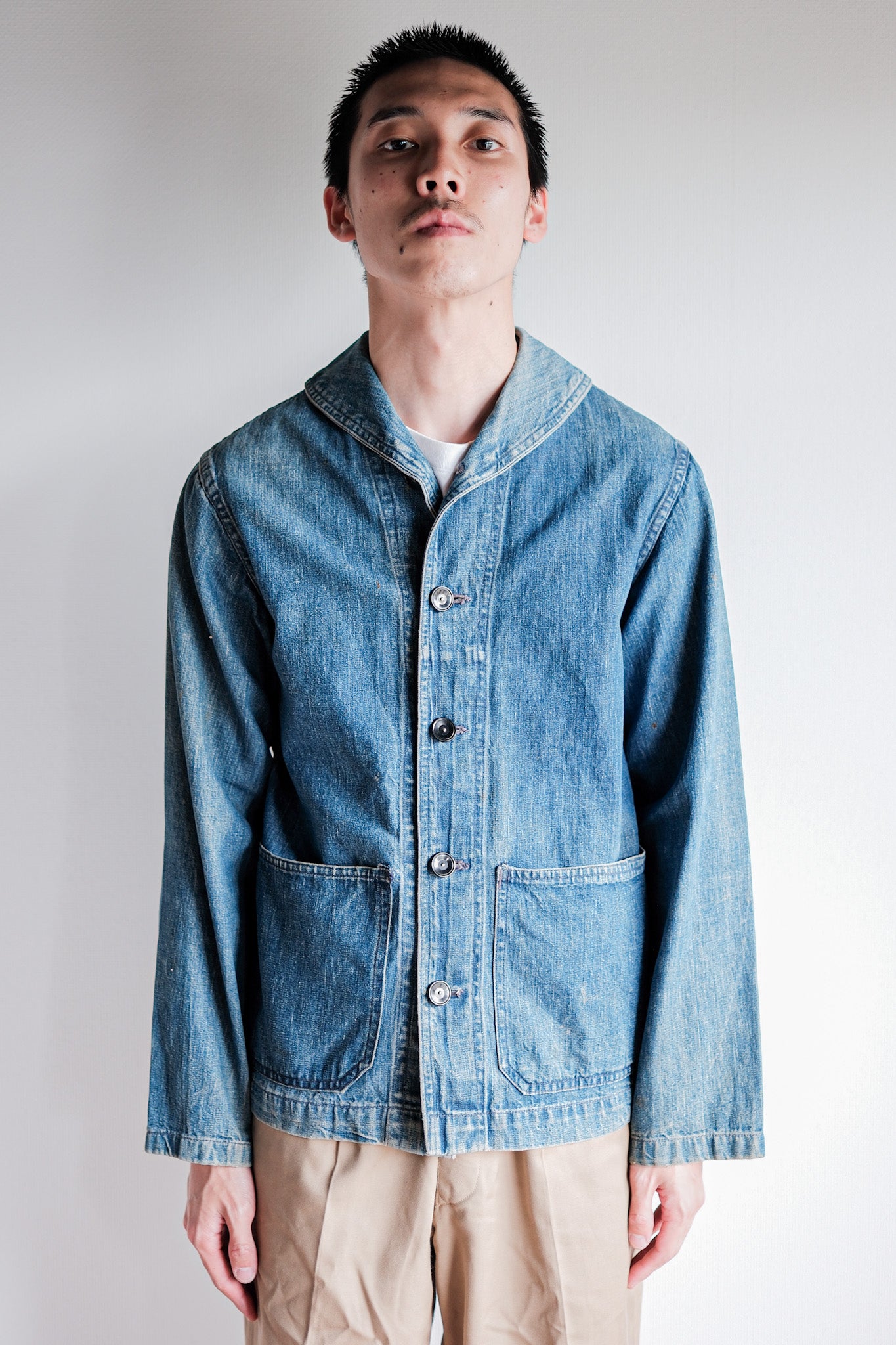 ［~40’s］WWⅡ U.S.NAVY Shawl Collar Denim Coverall