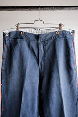 [ต้น 20 C] French Vintage Indigo HBT ผ้าลินินนักดับเพลิงนักดับเพลิง
