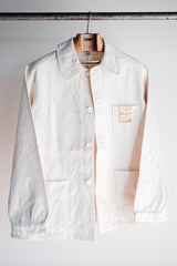 [~ 40's] ผ้าฝ้ายสีขาววินเทจฝรั่งเศสขนาดแจ็คเก็ตขนาด 48 "Dead Stock"