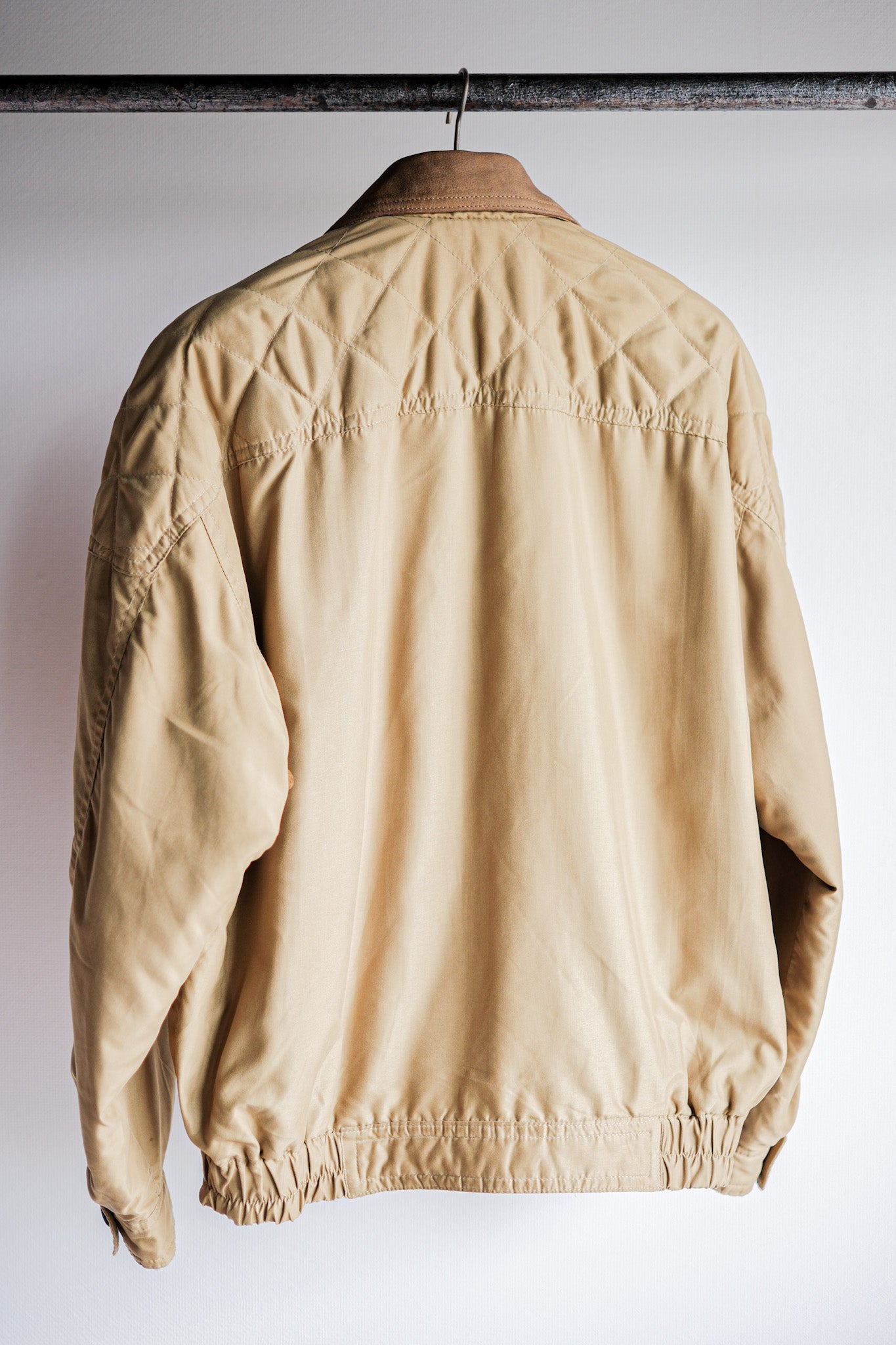 ［~80's］Old Yves Saint Laurent Nylon Quilting Blouson With Chin Strap "Pour Homme"