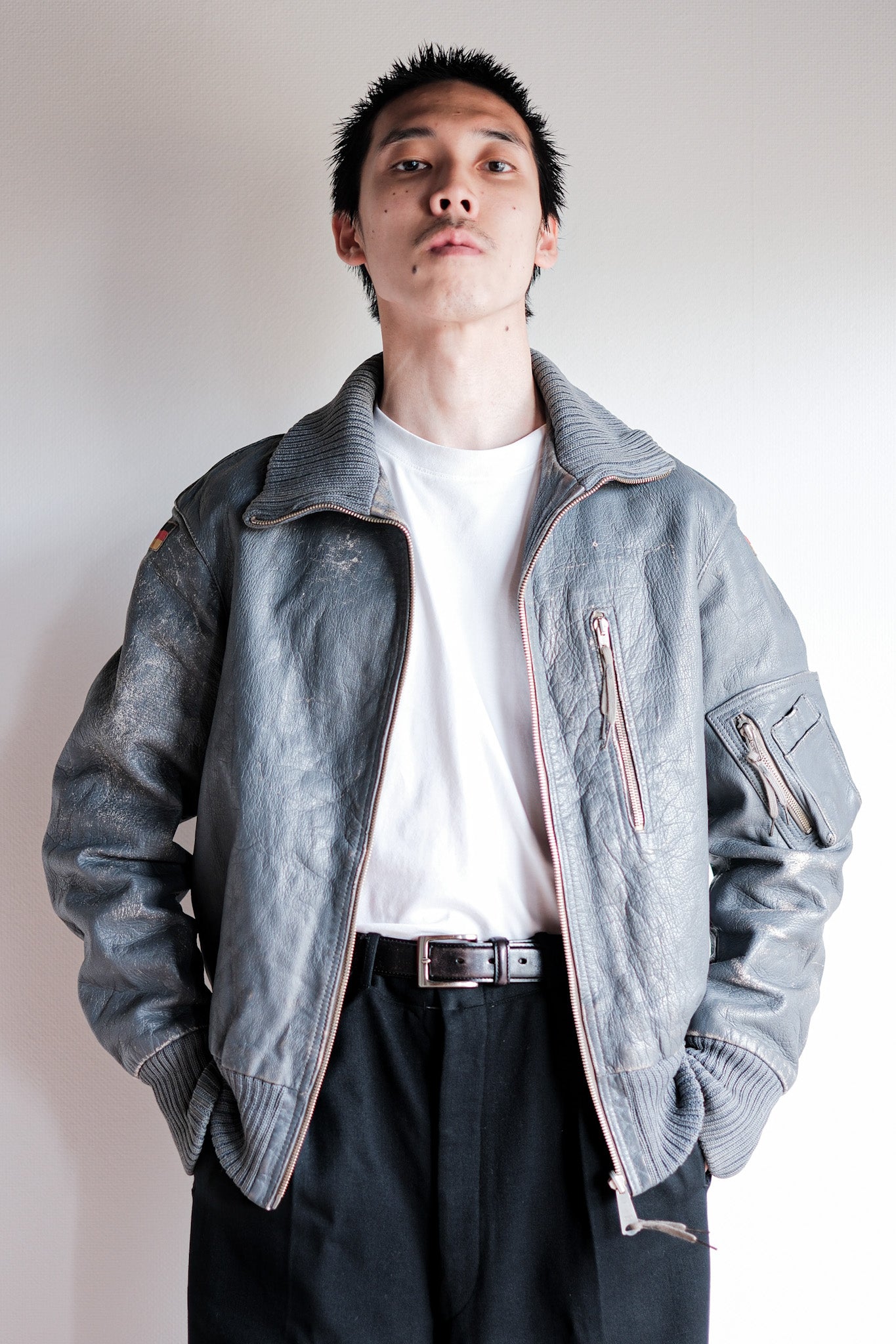 ［~70’s］West German Air Force Pilot Leather Jacket Size.3