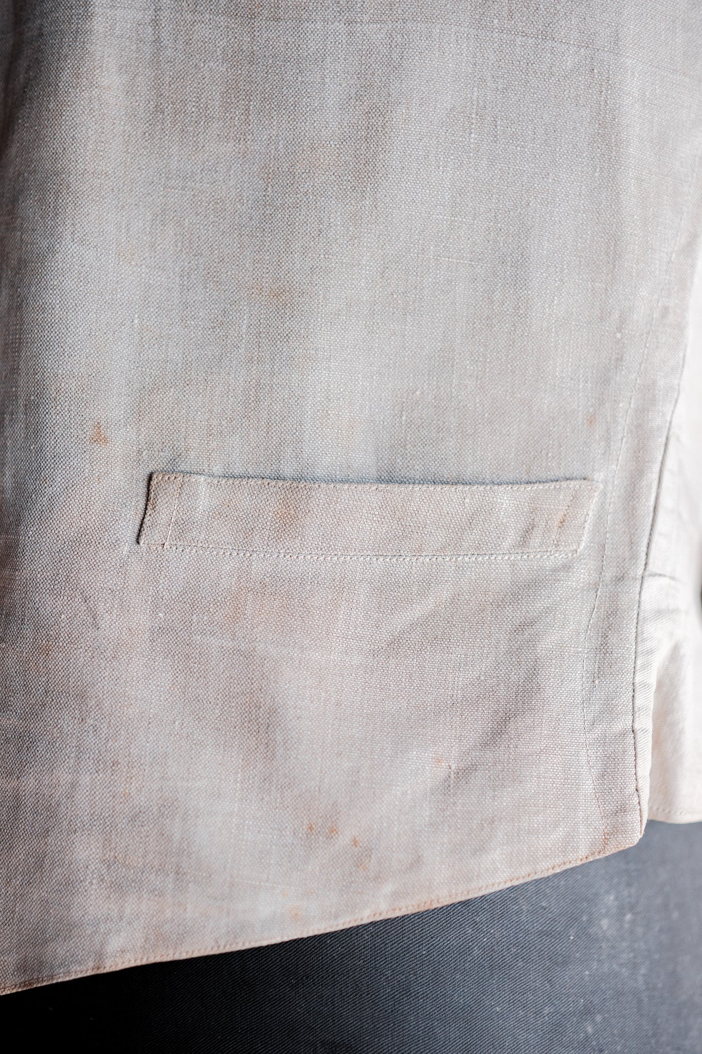 ［~40's］French Vintage Linen Work Gilet
