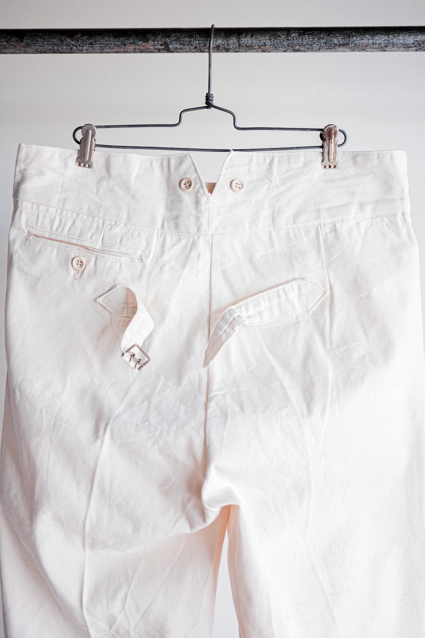 [~ 20's] pantalon de lin en coton de l'armée française "stock mort"