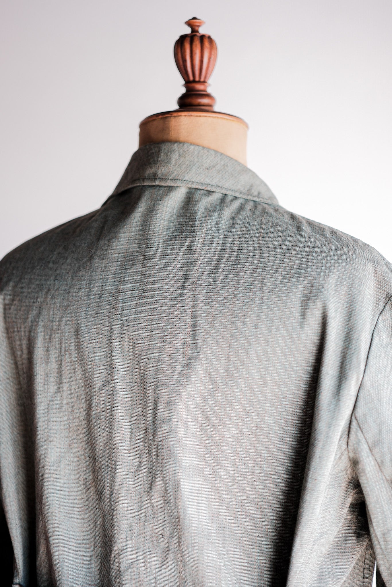 ［~40's］German Vintage Green Chambray 4 Pockets Lapel Work Jacket “Dead Stock”