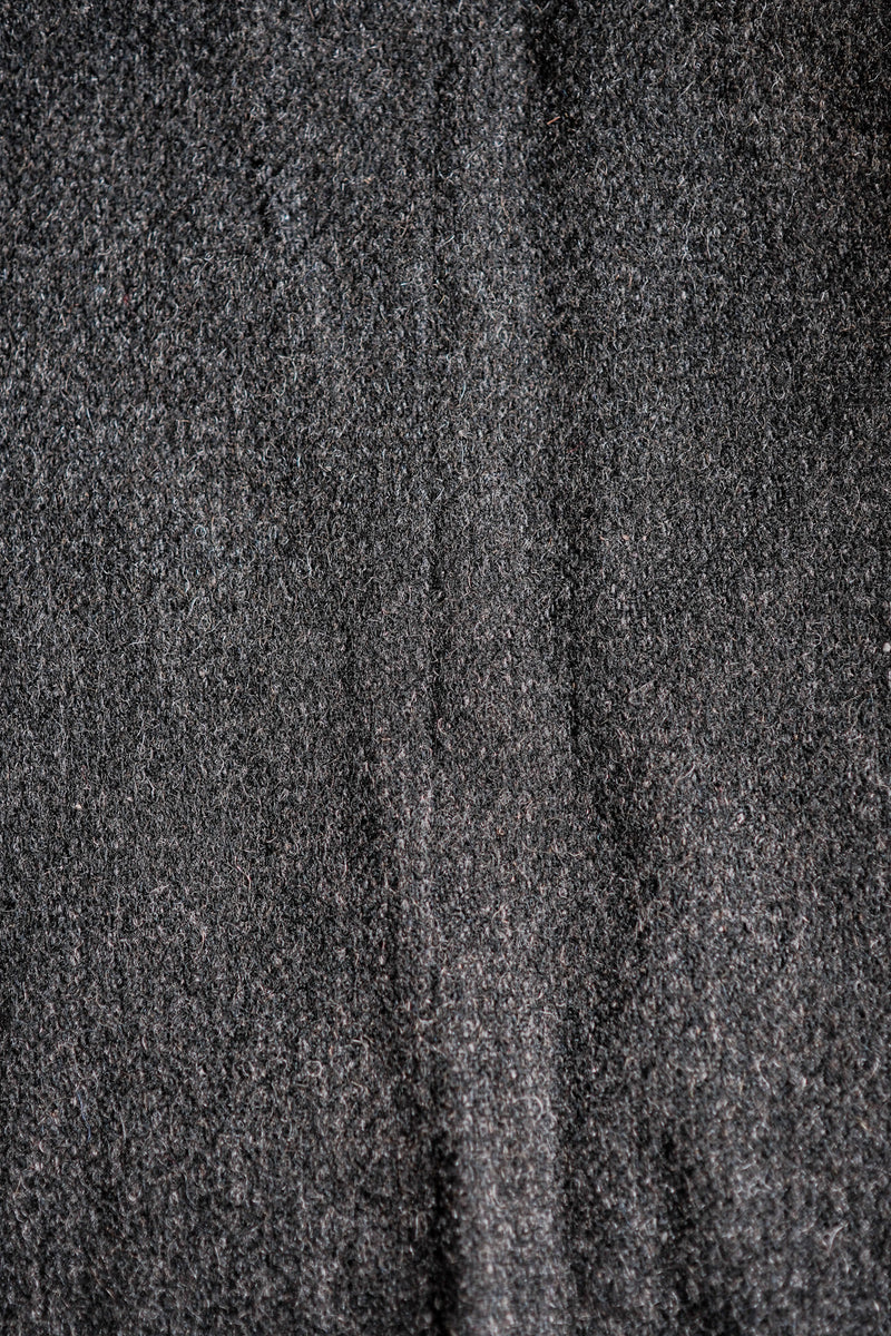 [~30's] French Vintage Grey Wool Hunting Jacket With Chin Strap "Boro"