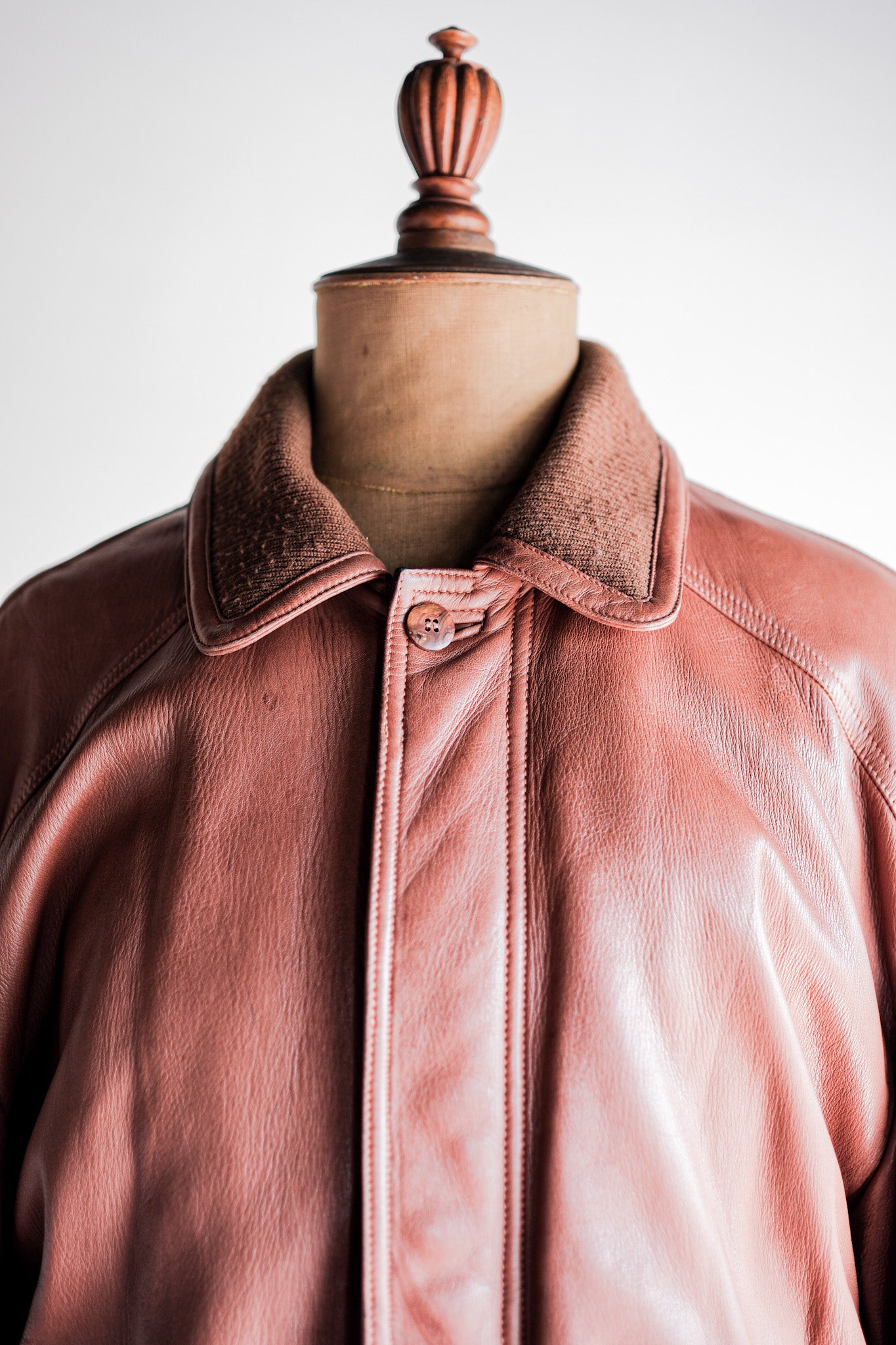 [~ 70's] Old Gucci Brown Leather Blouson size.52