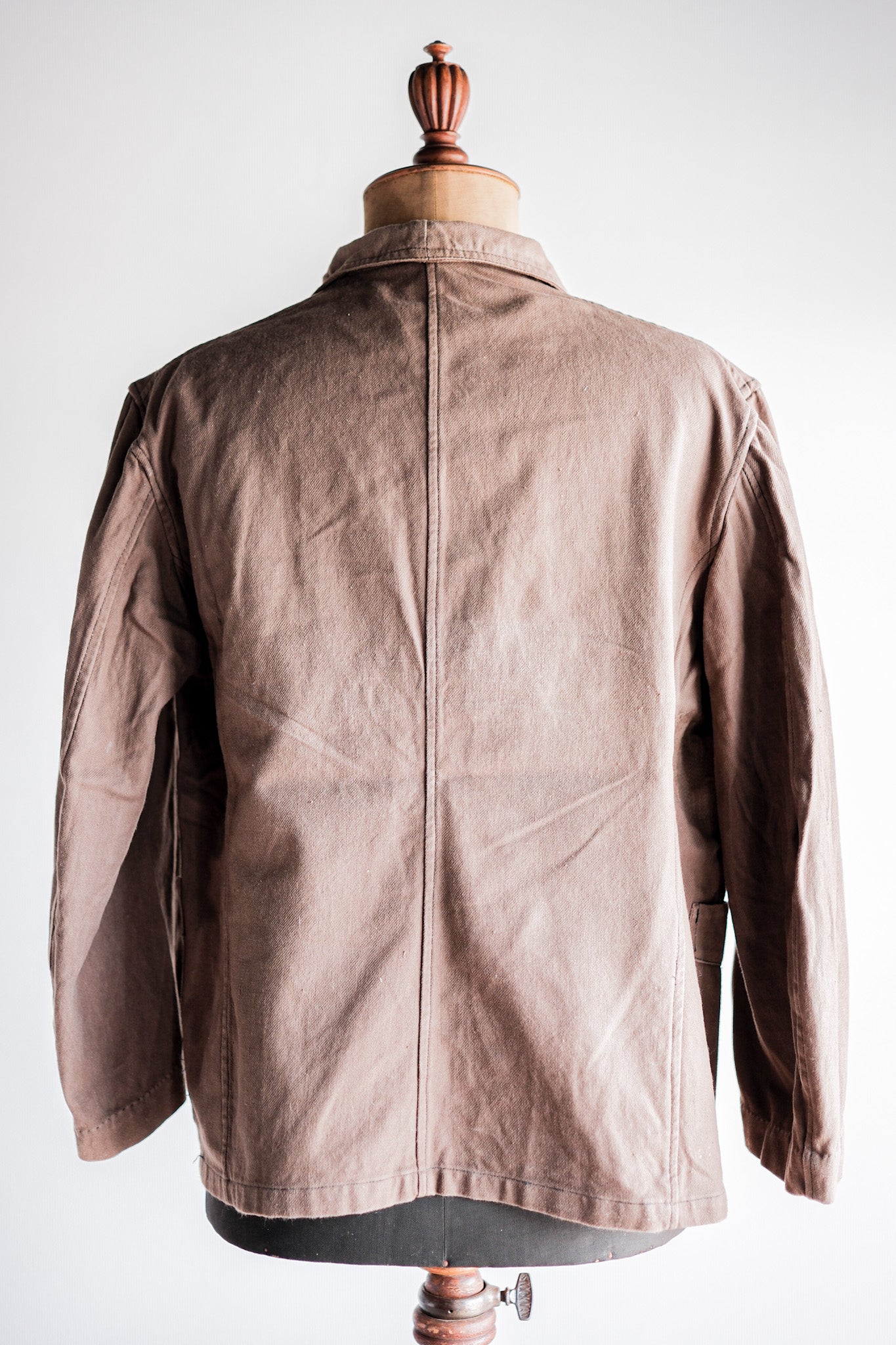 【~40's】French Vintage Brown Cotton Twill Work Jacket