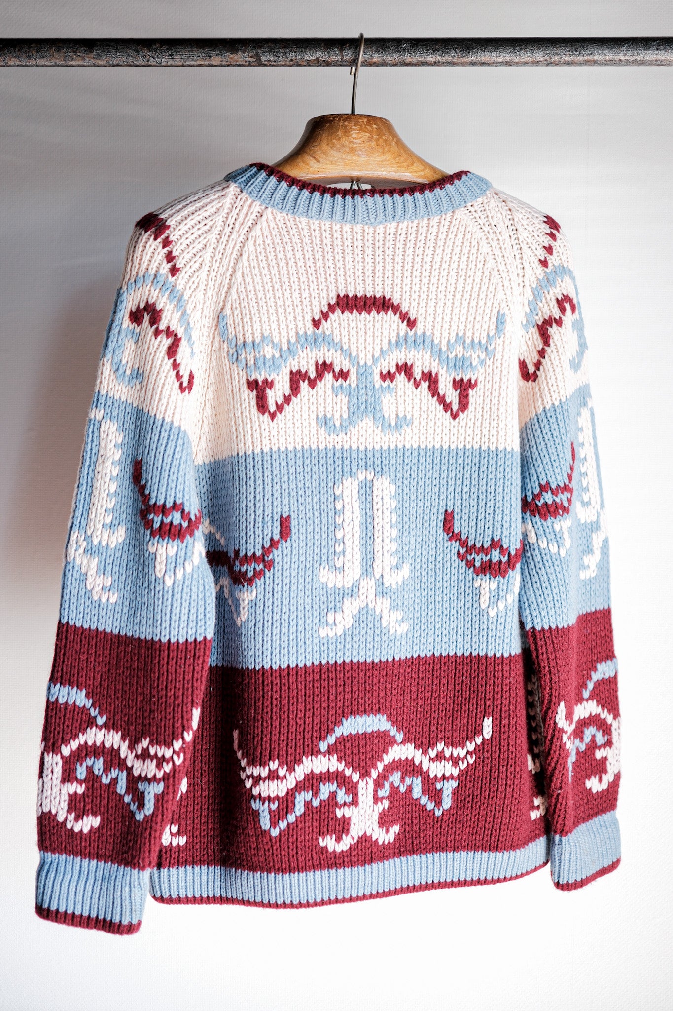［~60's］British Vintage Fisherman Crew Neck Wool Jumper "Handmade"