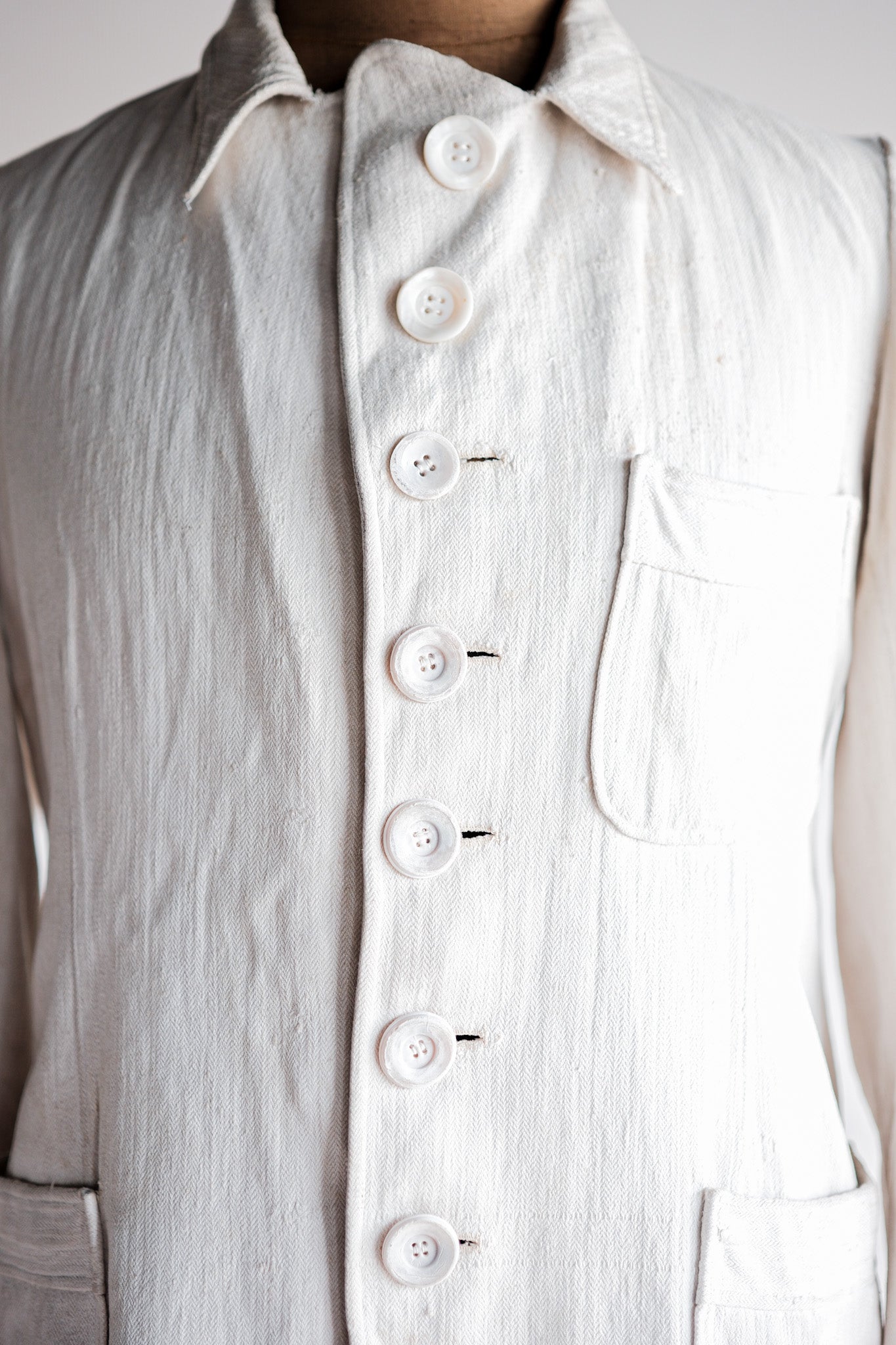 ［~30's］German Army Drillich HBT Linen Jacket "Unusual Pattern"