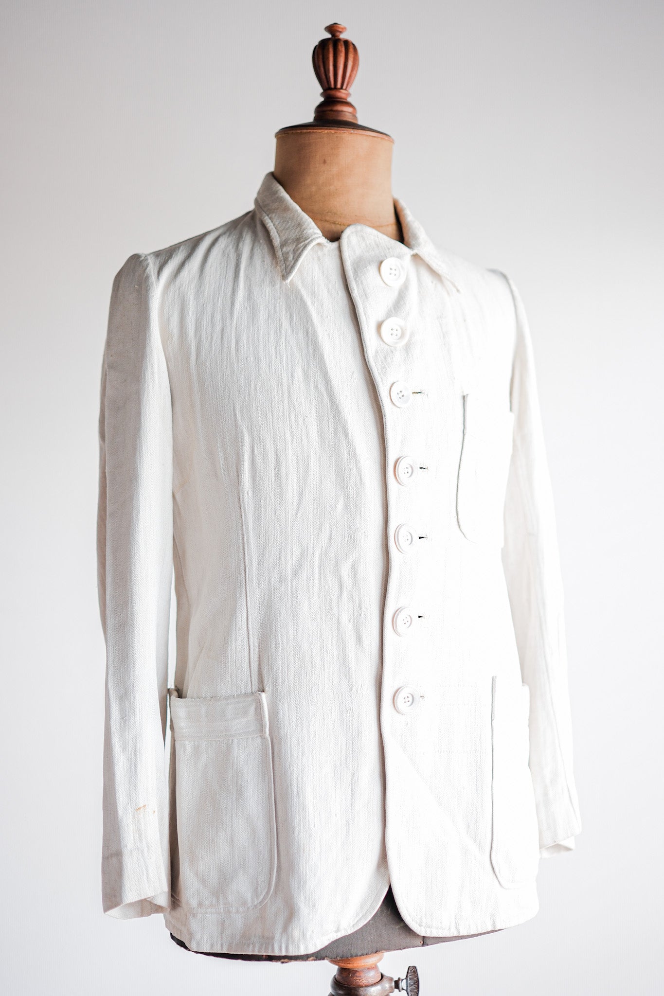 ［~30's］German Army Drillich HBT Linen Jacket "Unusual Pattern"