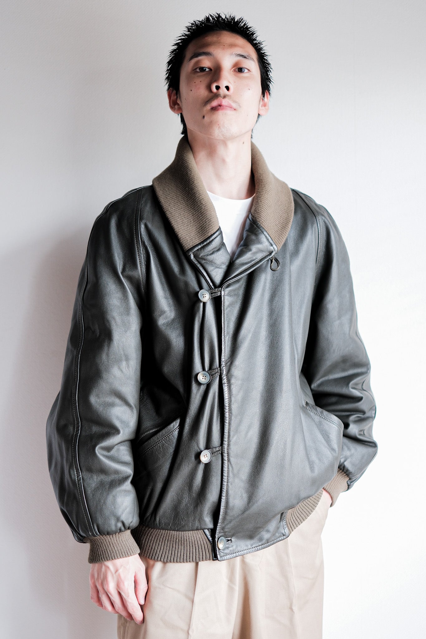 ［~80’s］Old Christian Dior Shawl Collar Leather Blouson Size.50