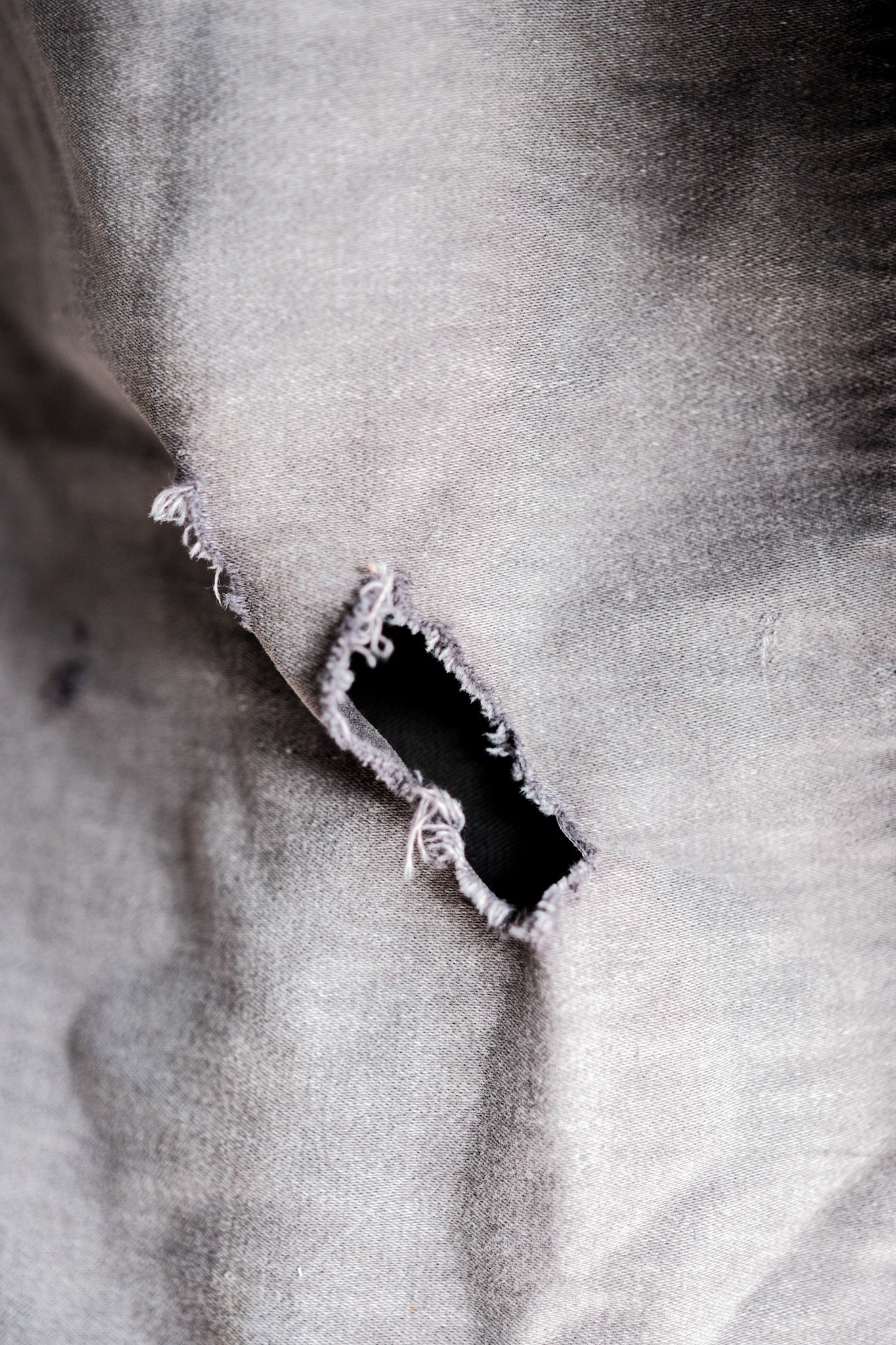 [~ 50's] Jacket de travail de moleskin noirs vintage français "patchwork"